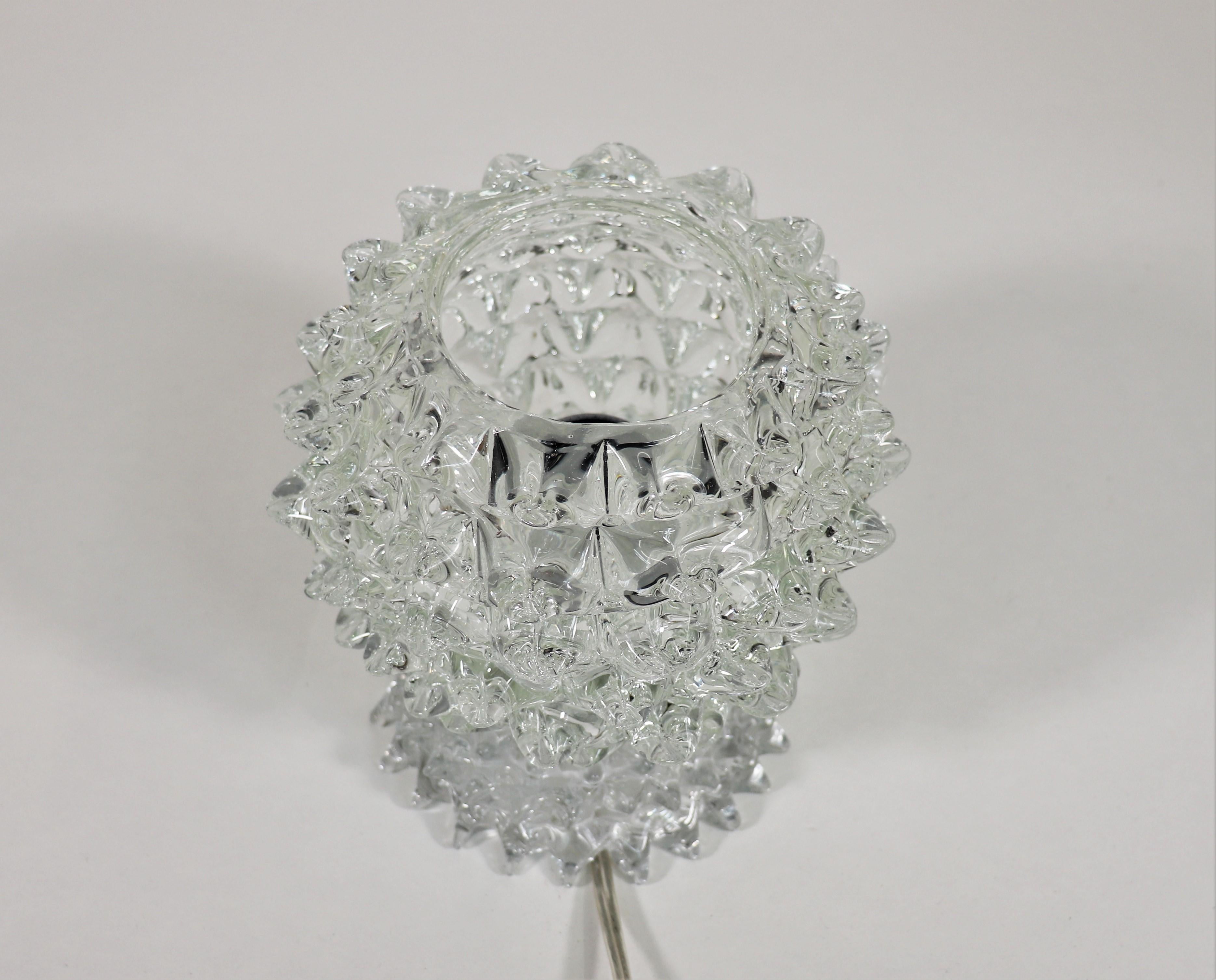 Italian Vintage Murano Glass Rostrato Table Lamp in the Manner of Ercole Barovier For Sale