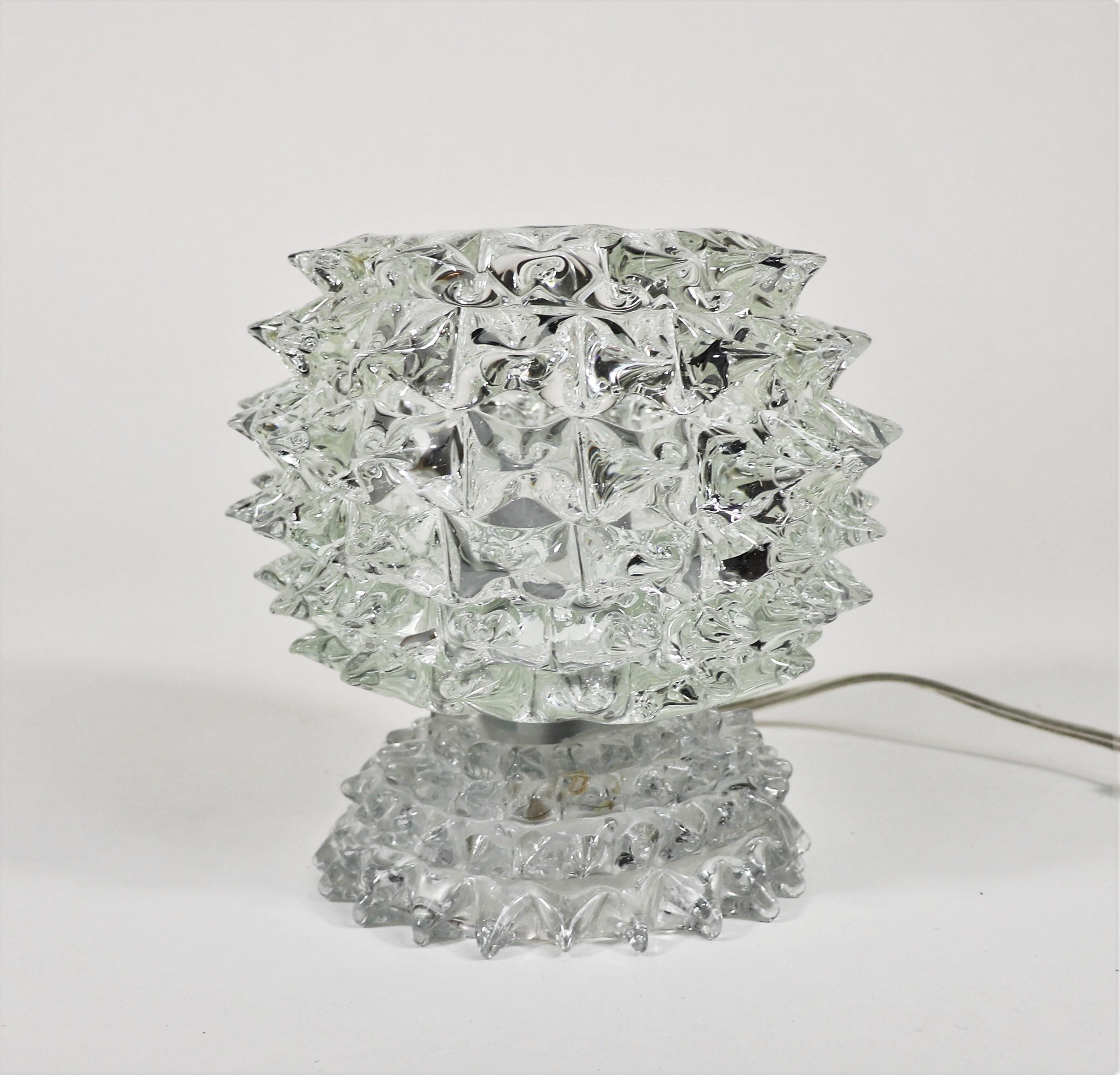 20th Century Vintage Murano Glass Rostrato Table Lamp in the Manner of Ercole Barovier For Sale