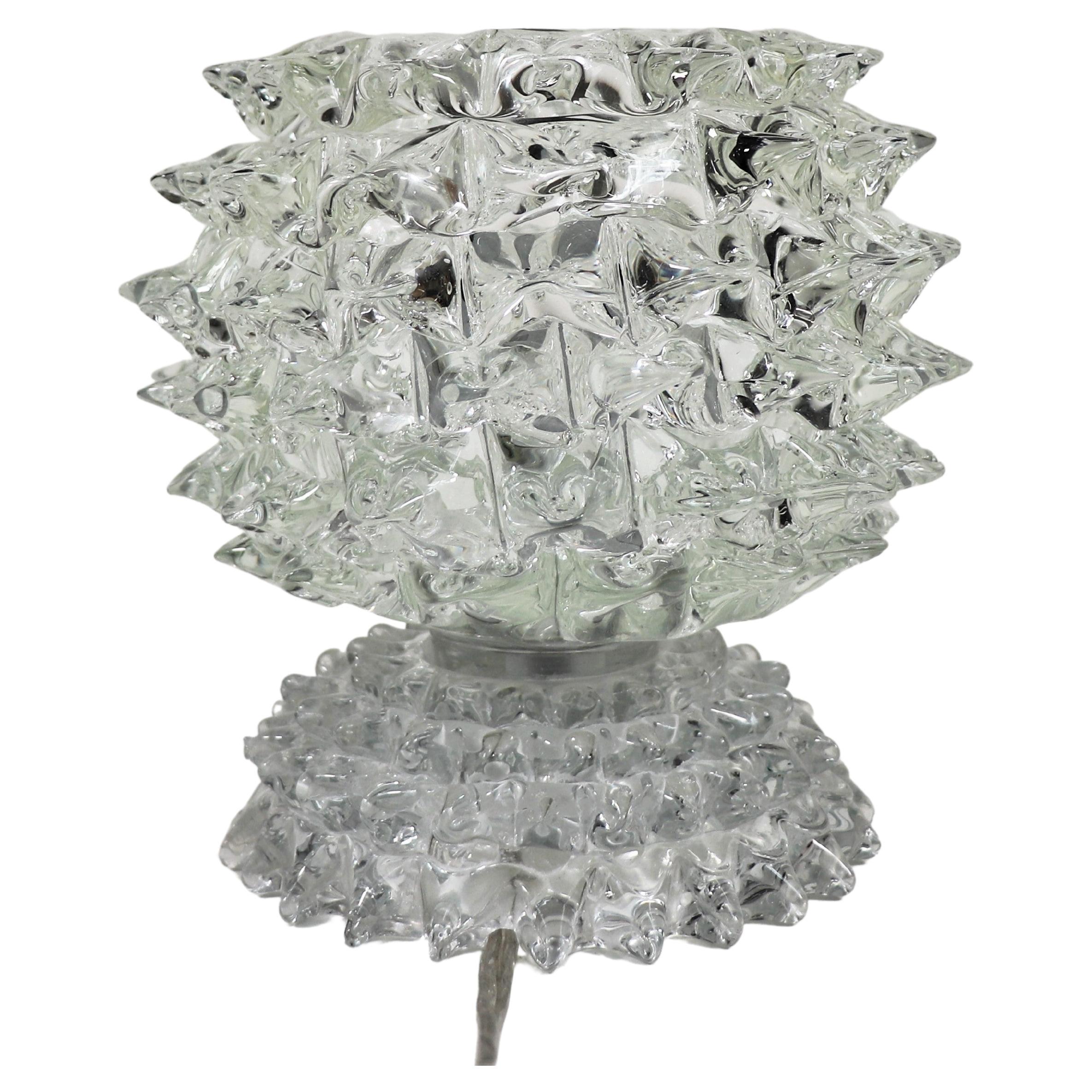 Vintage Murano Glass Rostrato Table Lamp in the Manner of Ercole Barovier For Sale