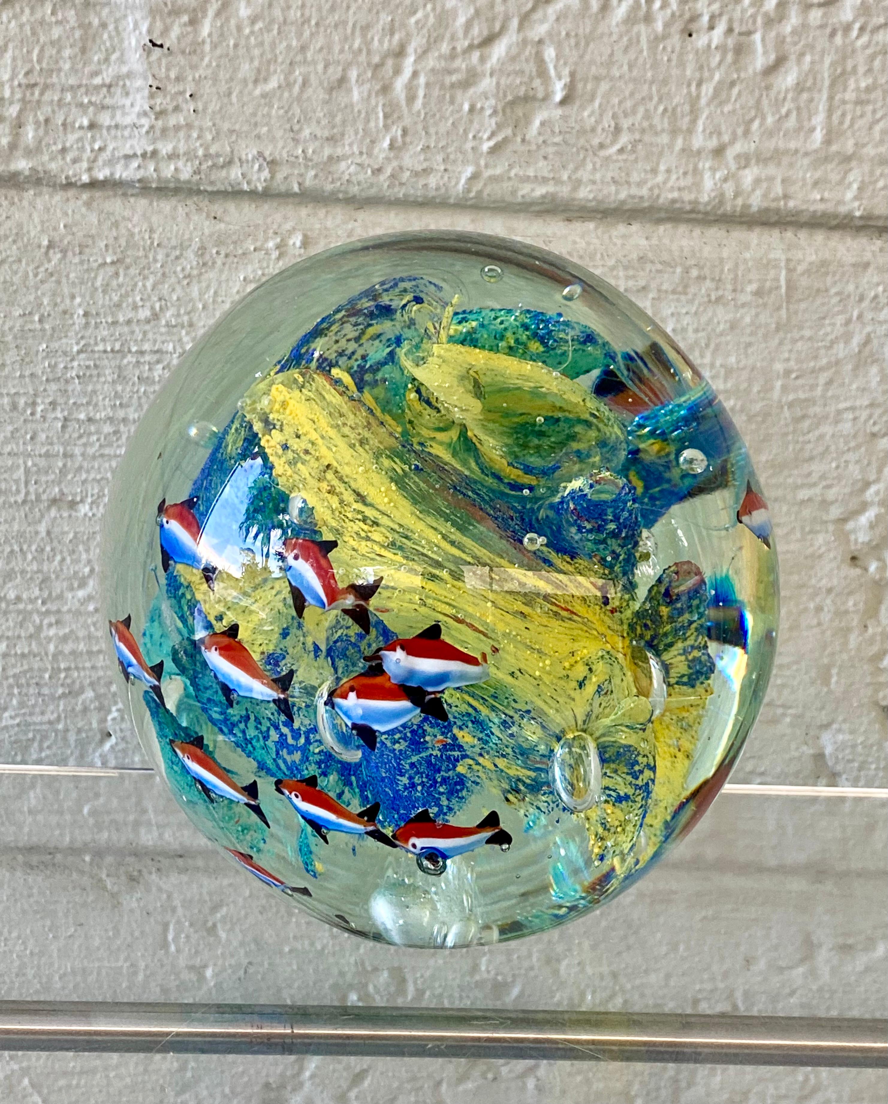 Vintage Murano Glass Round Globe Reef Aquarium For Sale at 1stDibs