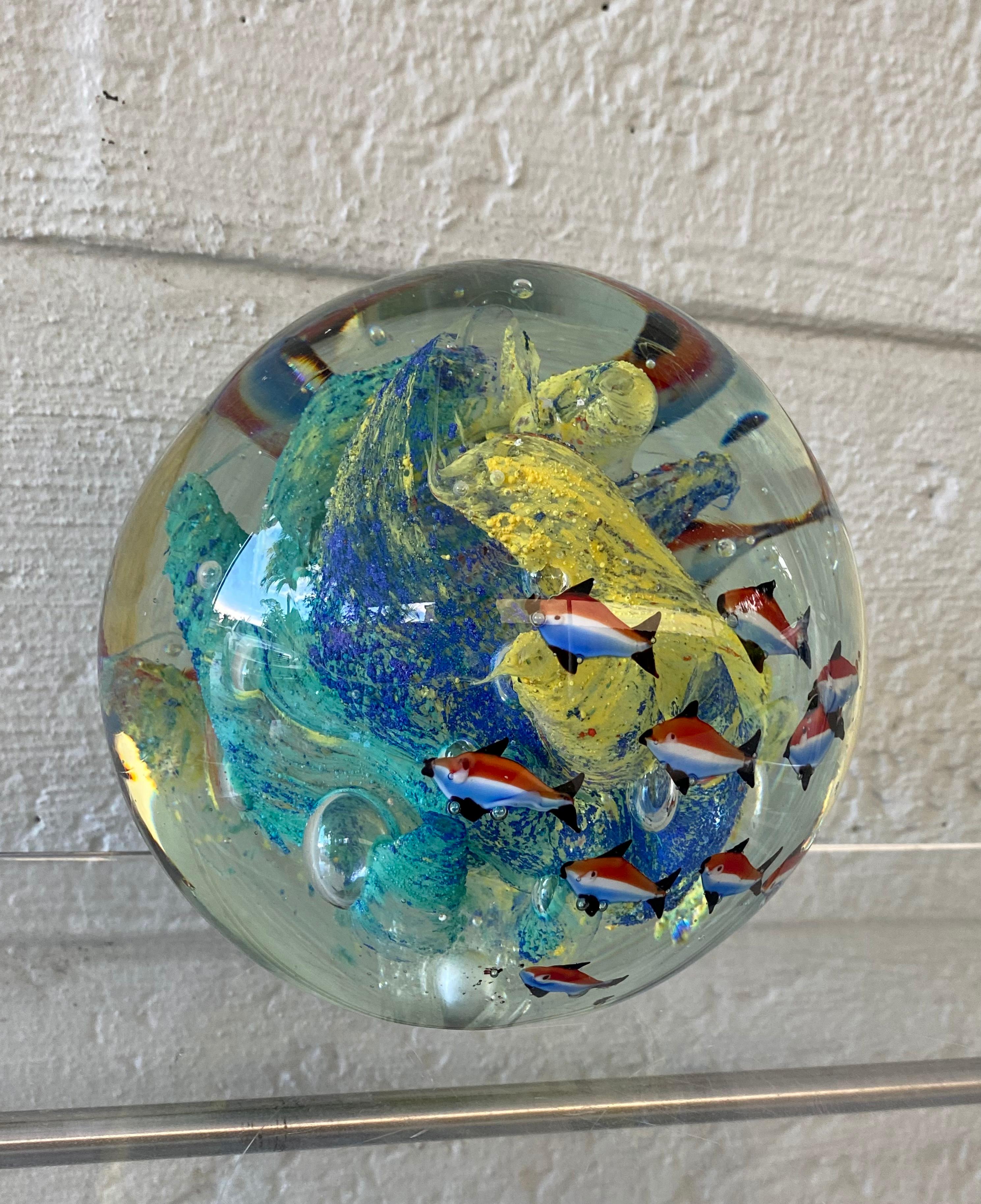 Vintage Murano Glass Round Globe Reef Aquarium For Sale at 1stDibs