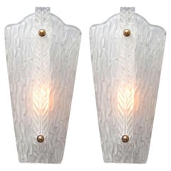 Vintage Murano Glass Sconces, Mid-Century Modern, Hardwired, 1970