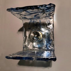 Blue Murano Glass Sconces or Flushmount by Effetre, Italy, 1960s