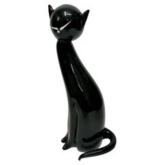 Vintage Murano Glass Sculpture, Cat Shape, Produced by La Murrina, Italy, 1970s