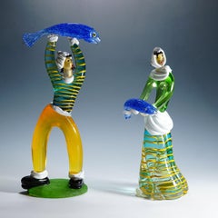 Sculptures vintage en verre de Murano par Anzolo Fuga pour A.VE.M.1950s