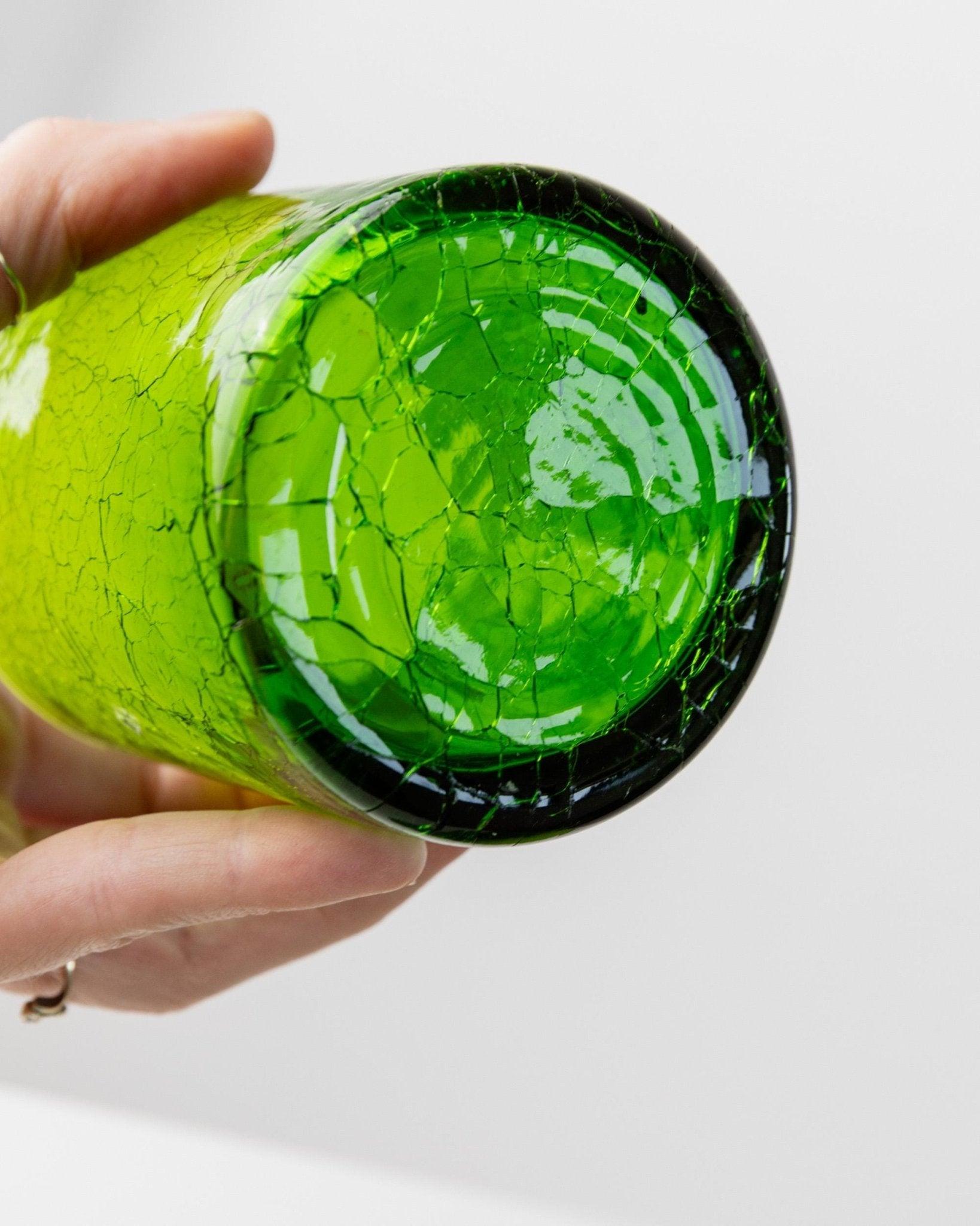 Vintage Murano Glass Set - 3 Verres & Greene Greene - Vert avec effet craquelé en vente 5