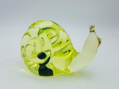Vintage Murano Glass Snail with Blue Bubble, Gino Cenedese E Figlio, Da Ros 1960