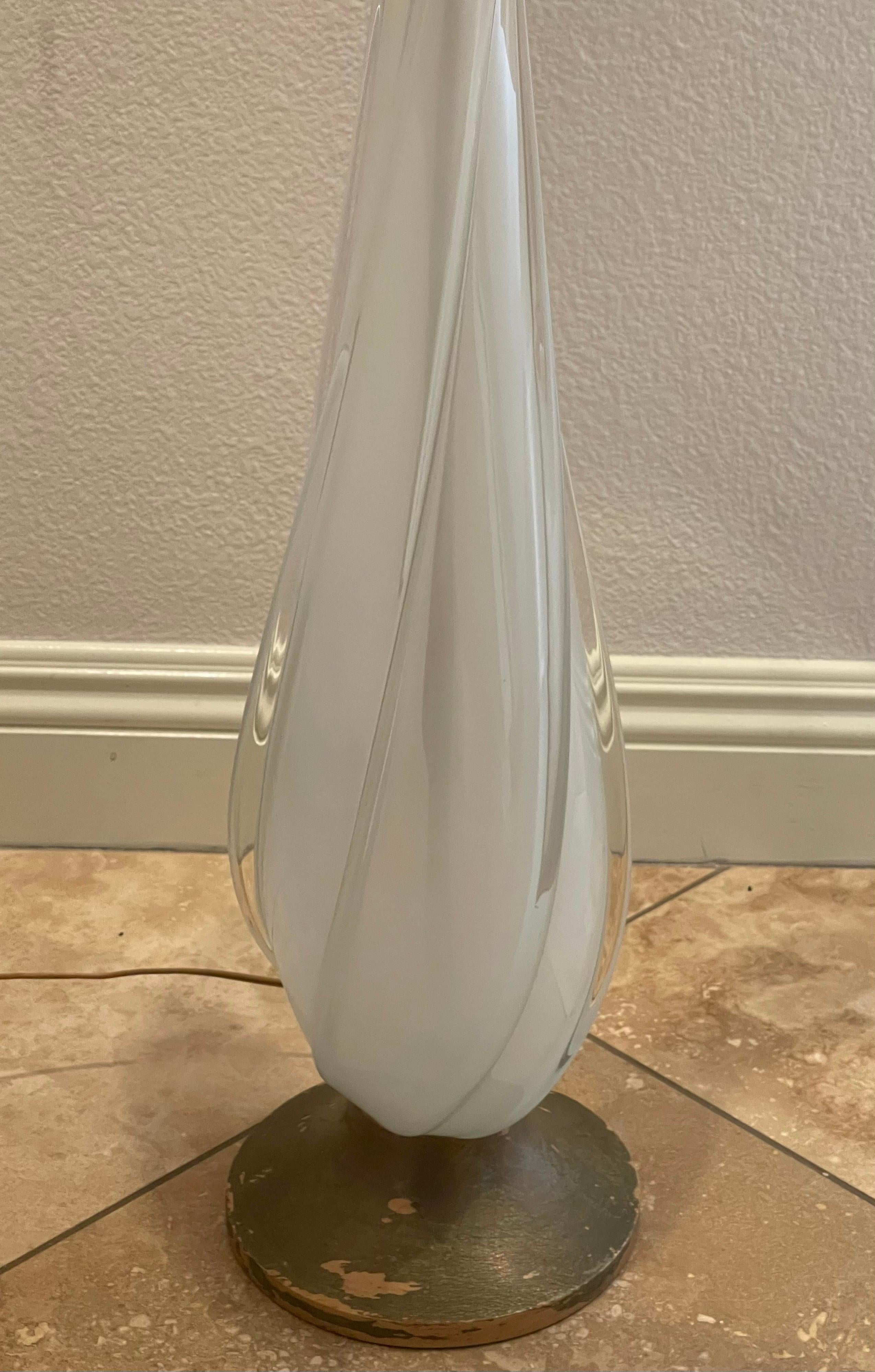 Vintage Murano Glass Sommerso Table Lamp  3