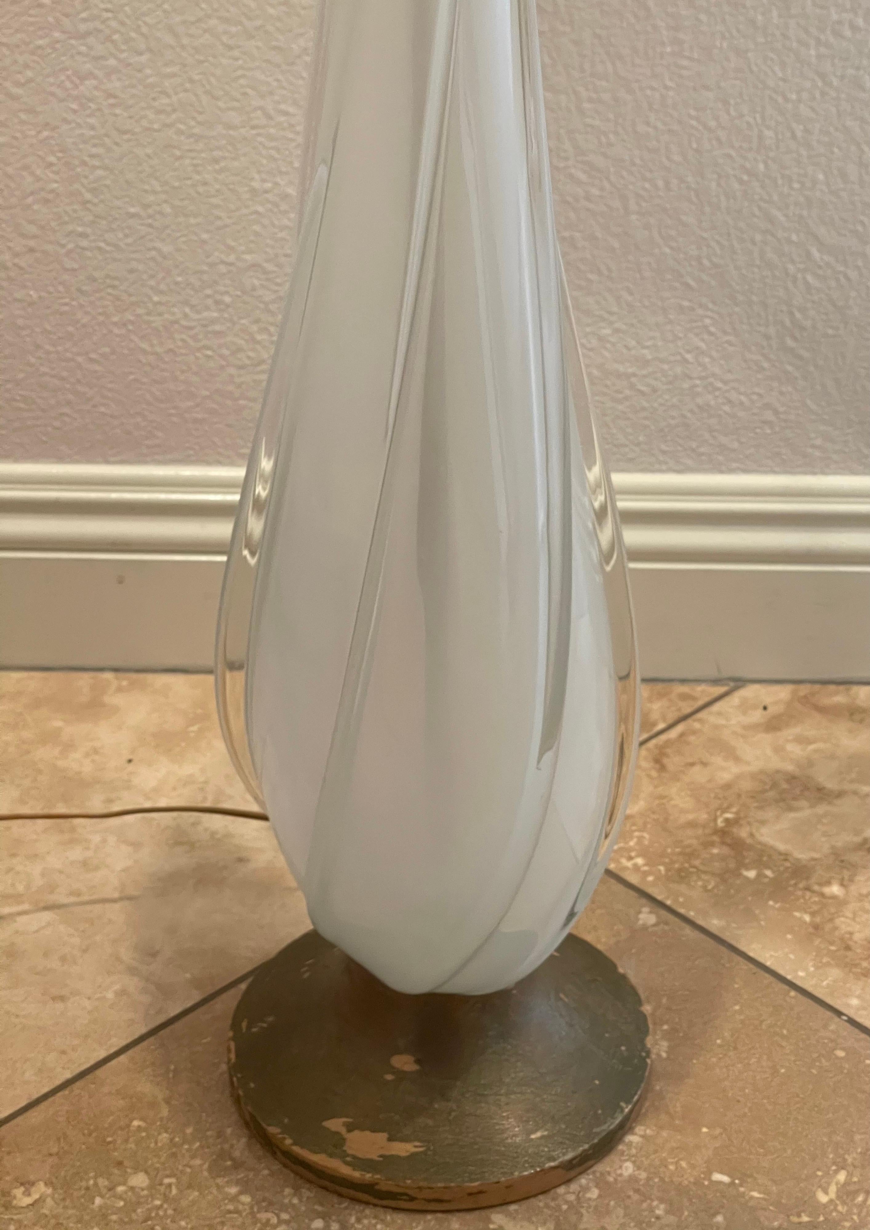 Vintage Murano Glass Sommerso Table Lamp 4