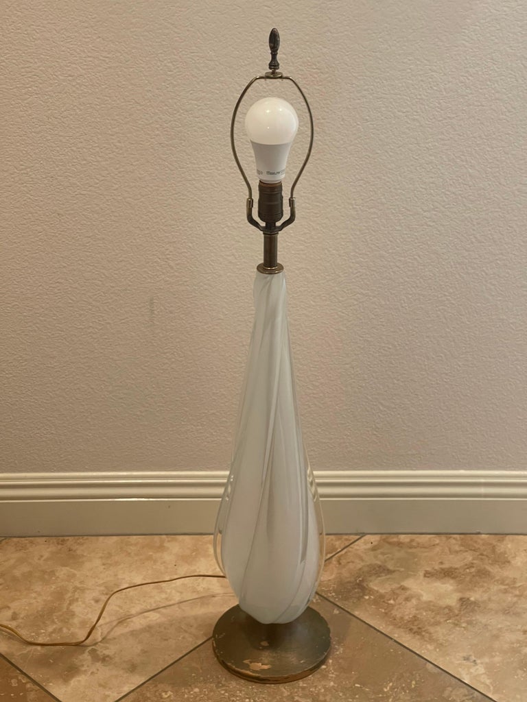 Vintage Murano Glass Sommerso Table Lamp  For Sale 7
