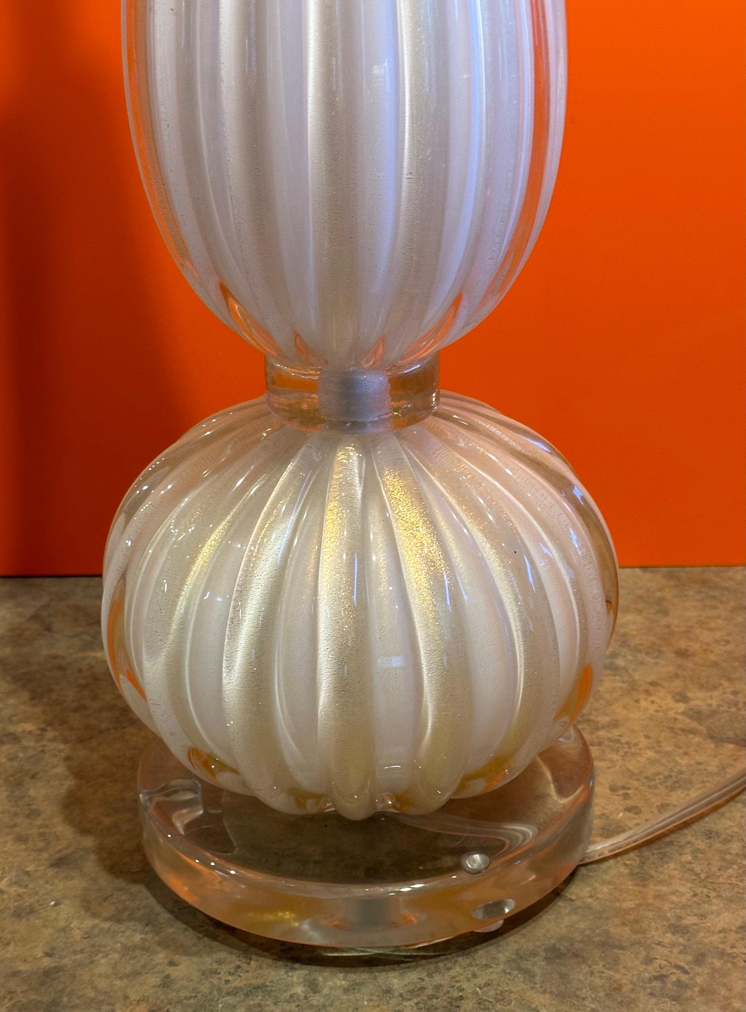 Vintage Murano Glass Sommerso Tischlampe im Angebot 7