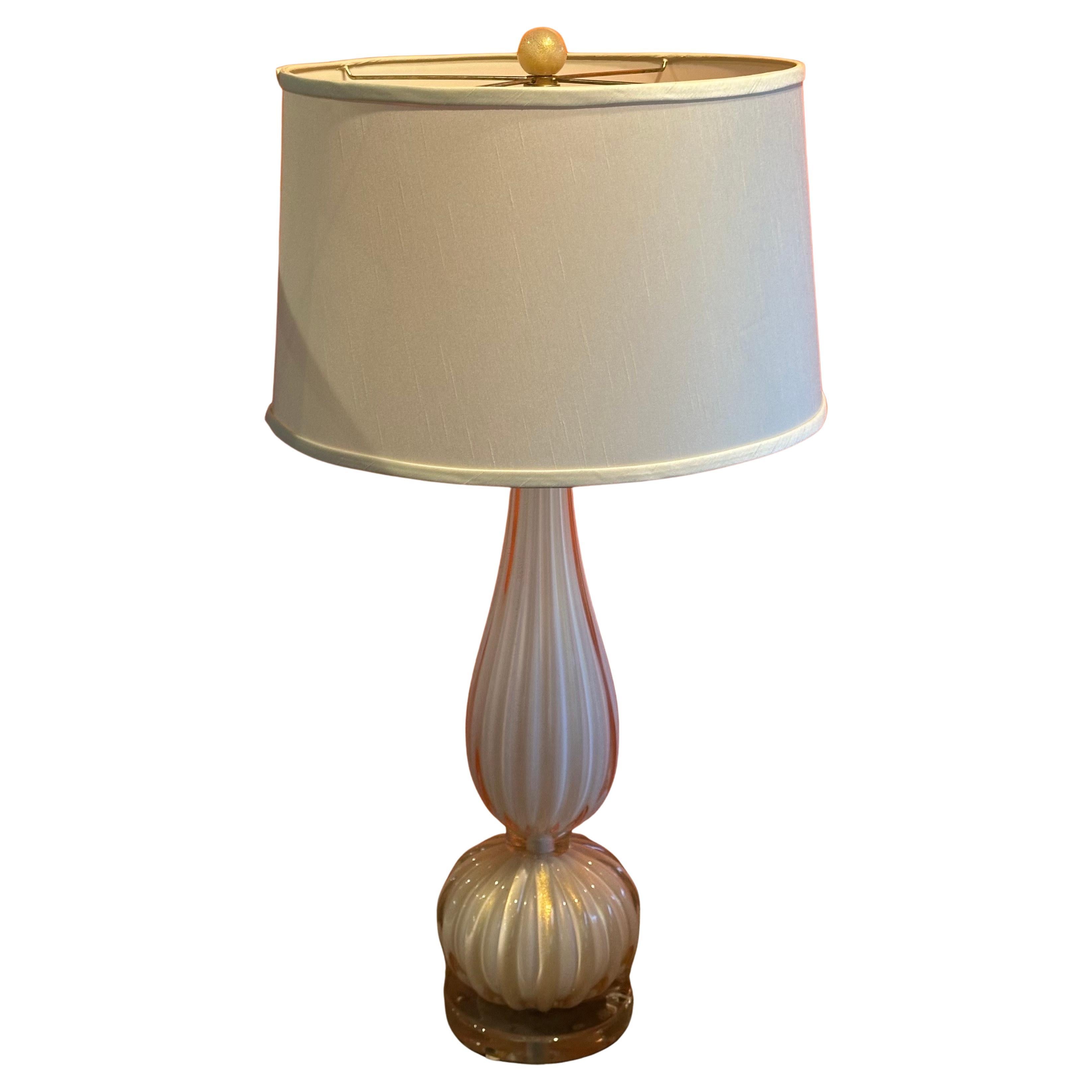 Vintage Murano Glass Sommerso Tischlampe (Moderne der Mitte des Jahrhunderts) im Angebot
