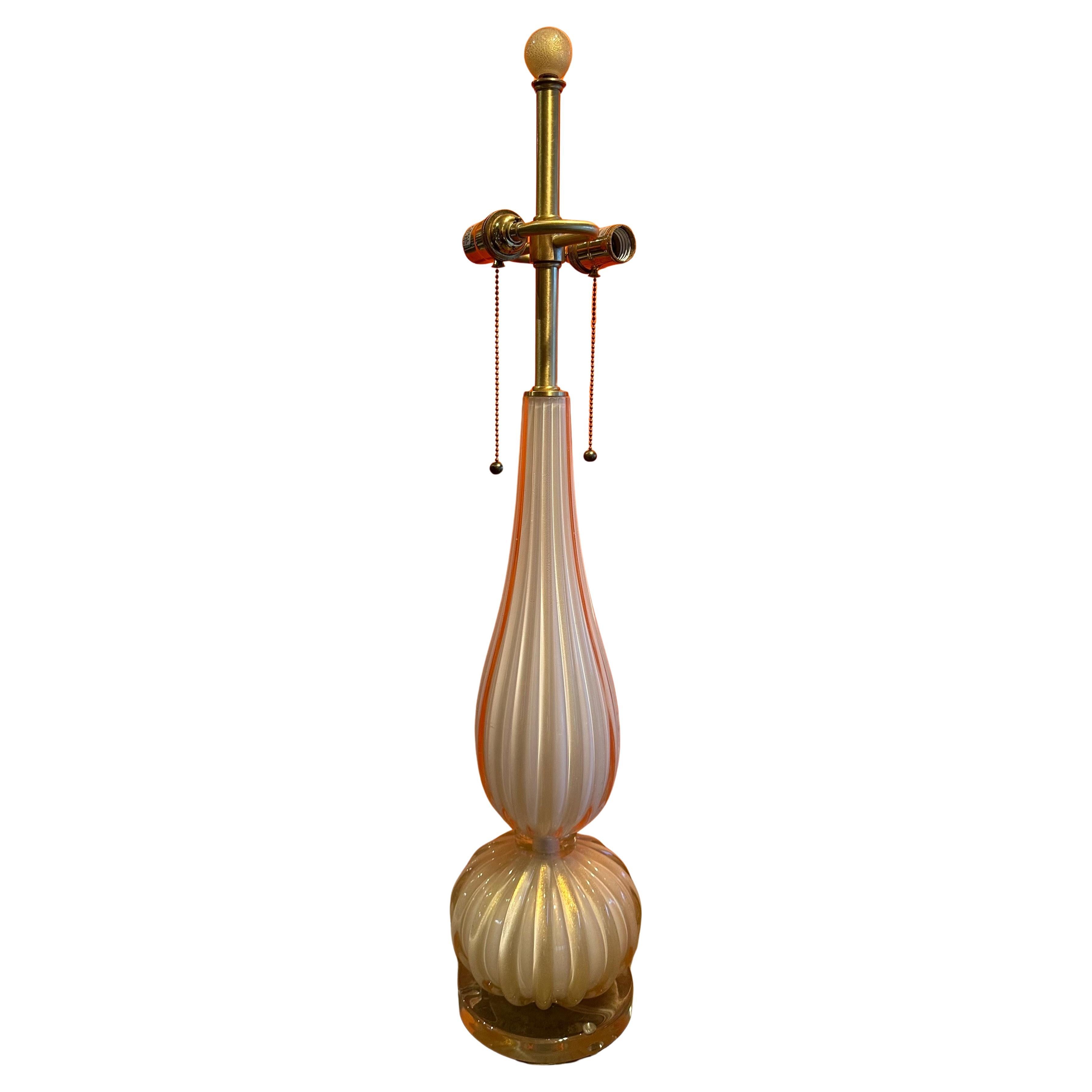 Vintage Murano Glass Sommerso Tischlampe (Italienisch) im Angebot