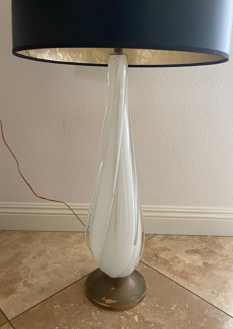 Vintage Murano Glass Sommerso Table Lamp  For Sale 2