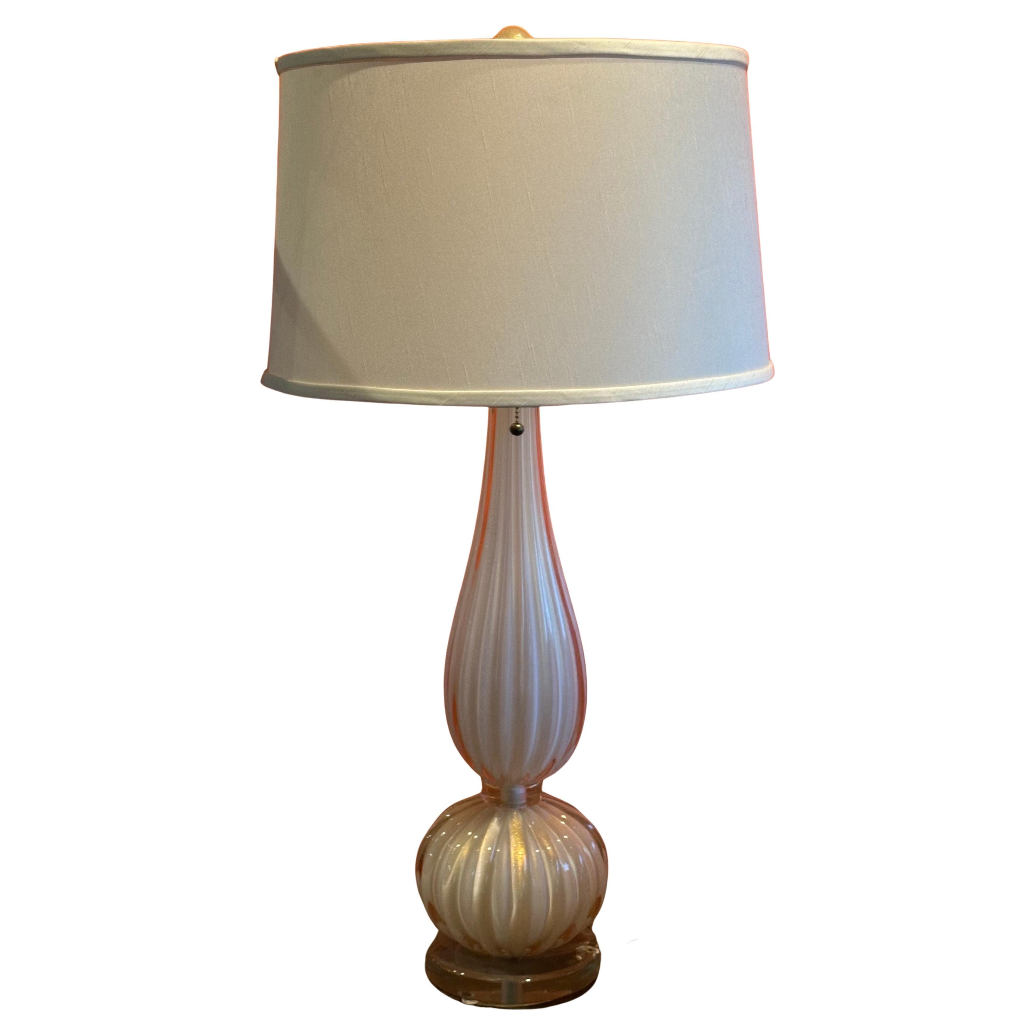 Vintage Murano Glass Sommerso Tischlampe im Angebot