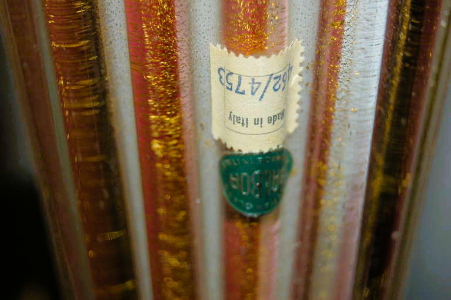 Lámparas de mesa vintage de cristal de Murano a rayas Lavanda Ciruela siglo XX en venta