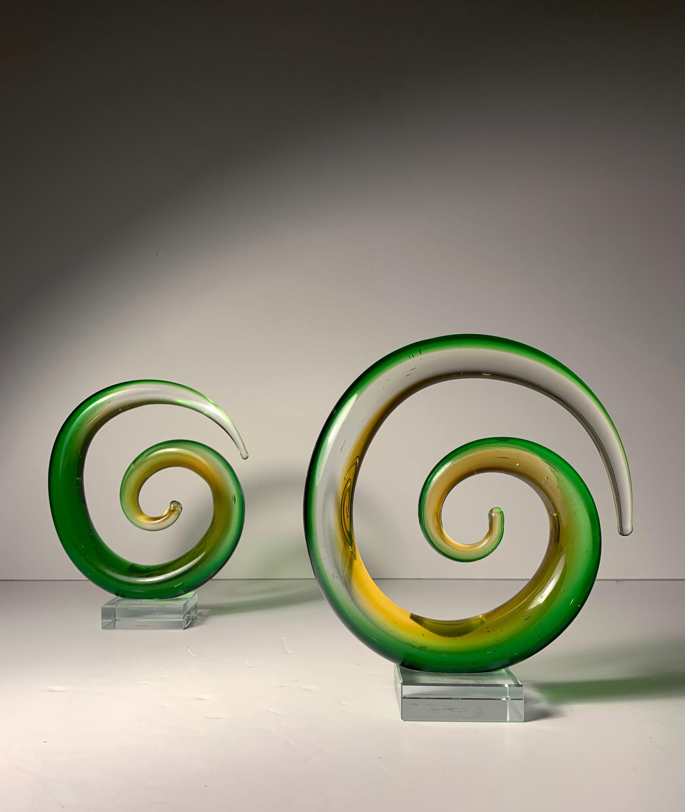 Italian Vintage Murano Glass Swirls (2 Available) For Sale