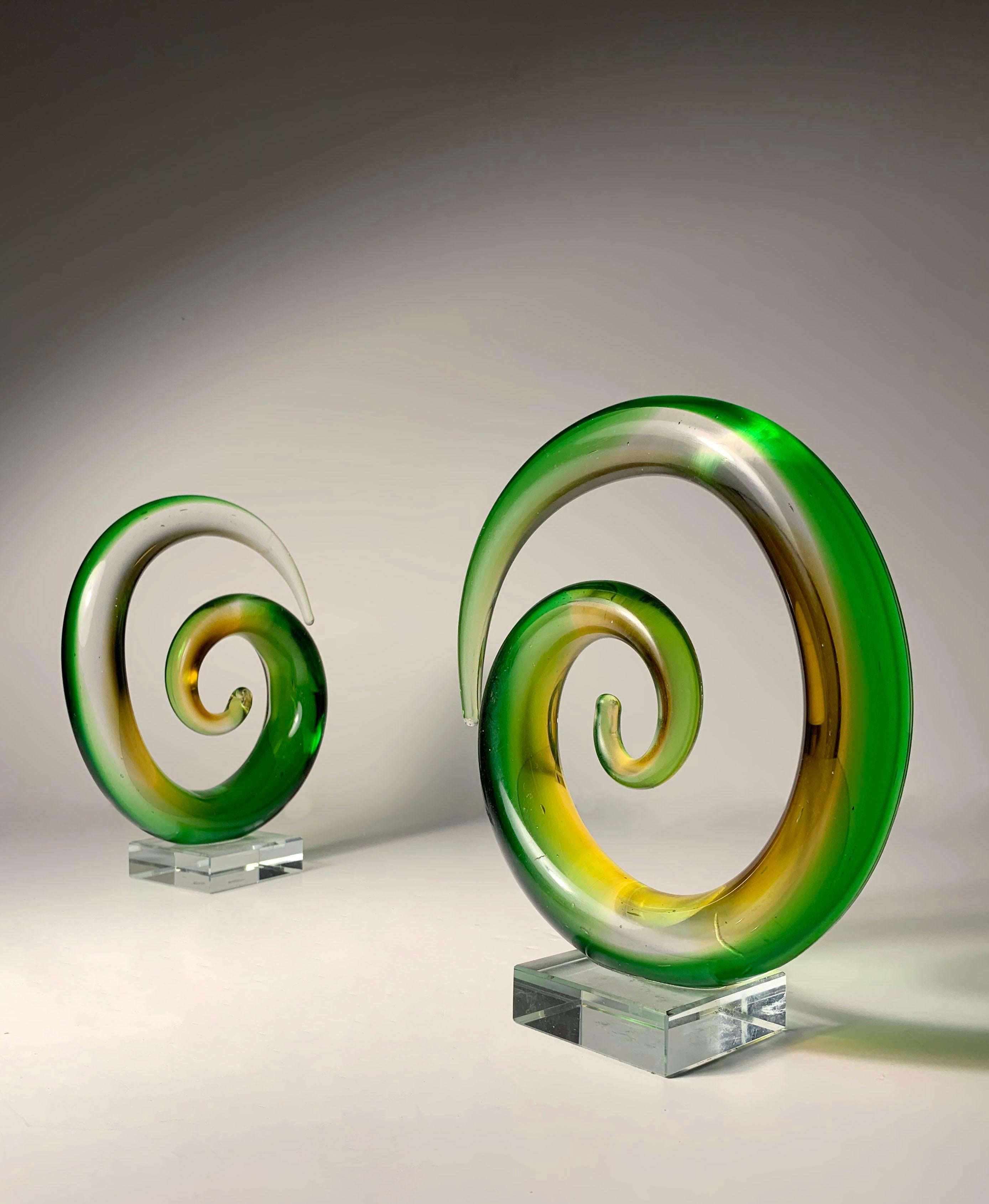 Vintage Murano Glass Swirls (2 Available) In Good Condition For Sale In Chicago, IL