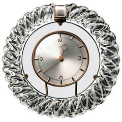 Vintage Murano Glass Table Clock by Barovier & Toso, Italy, 1950s