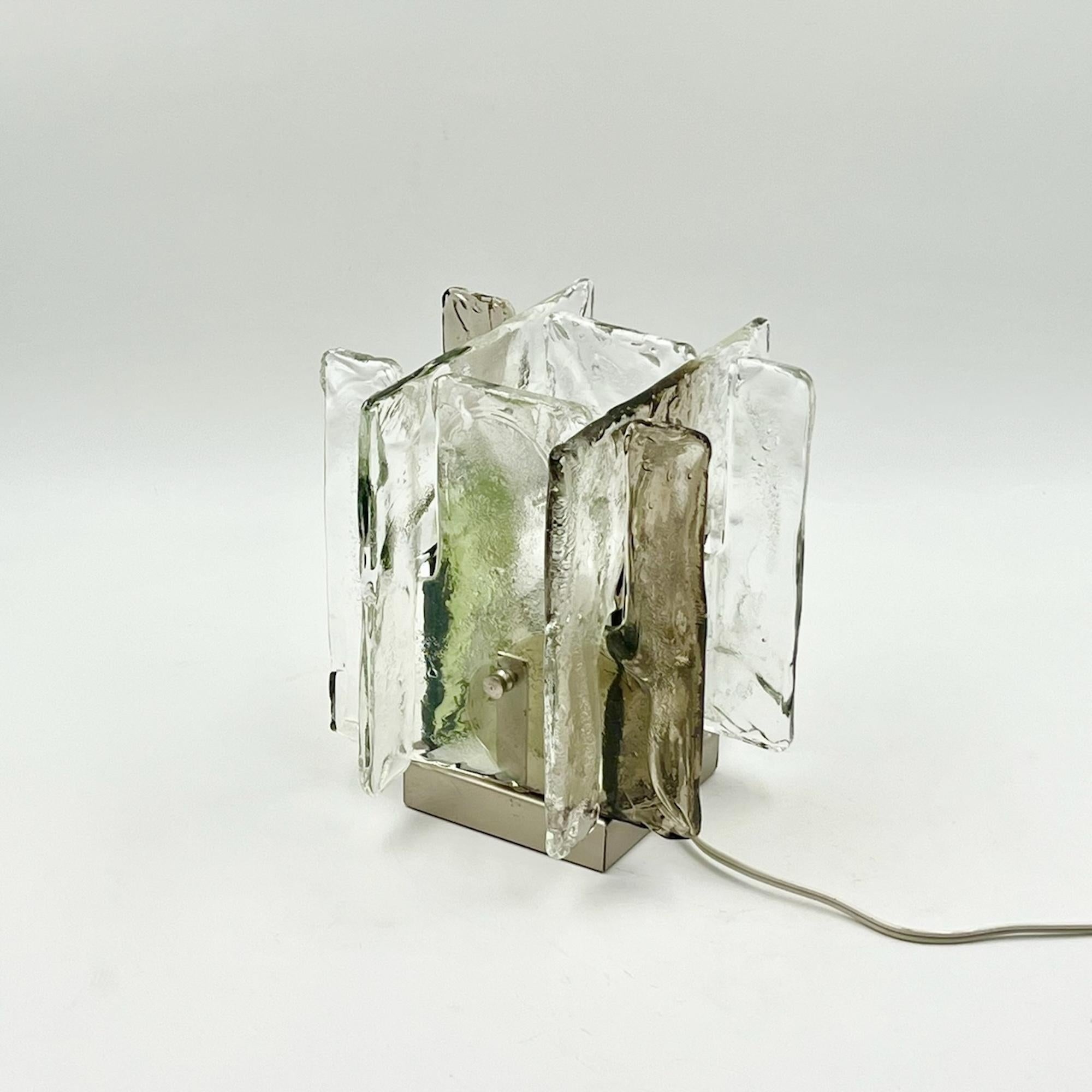 Vintage Murano Glass Table Lamp by Carlo Nason for Mazzega, 70s New Old Stock 1
