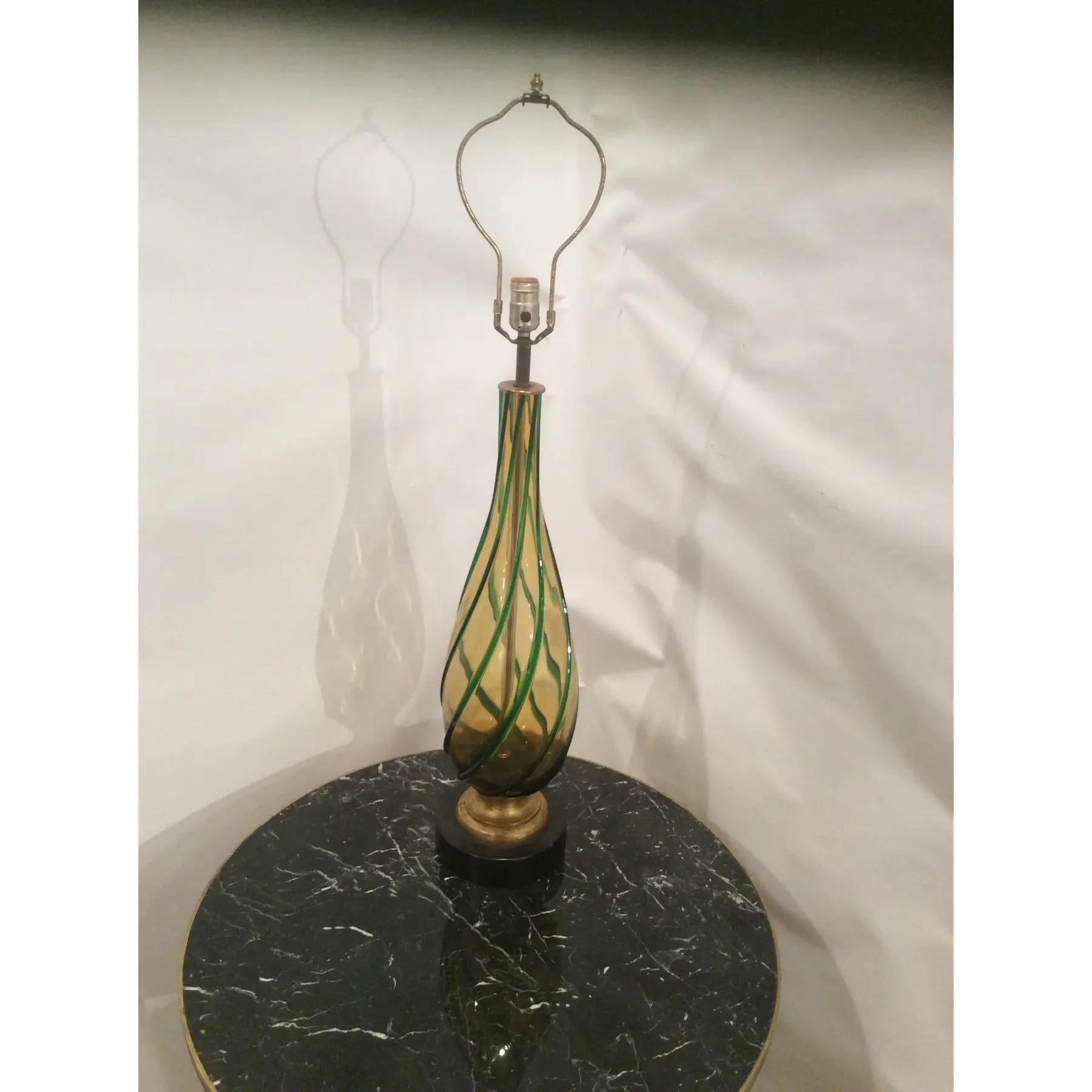 Lámpara de mesa vintage de cristal de Murano Moderno de mediados de siglo en venta