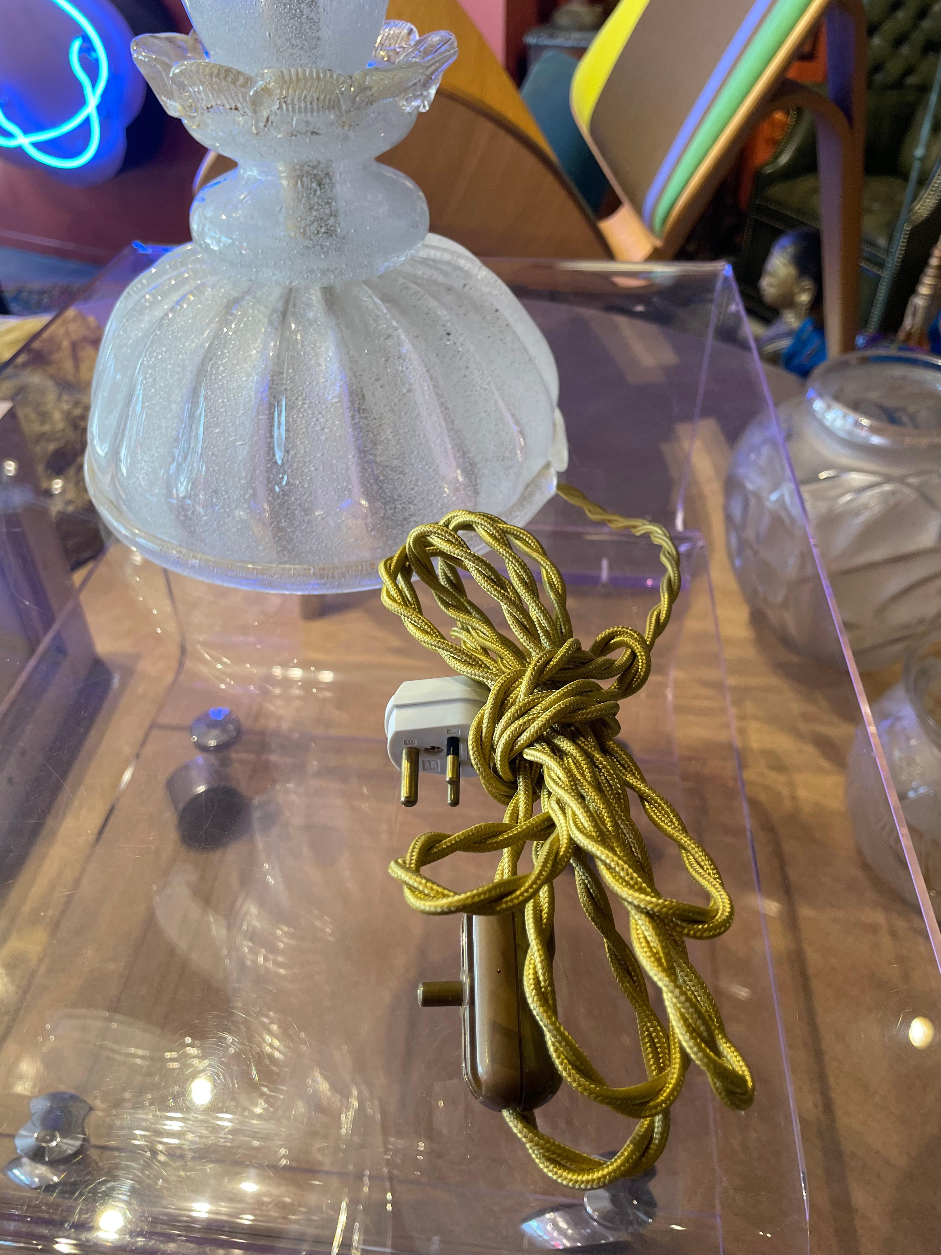 Vintage Murano Glass Table Lamp In Good Condition For Sale In Los Angeles, CA