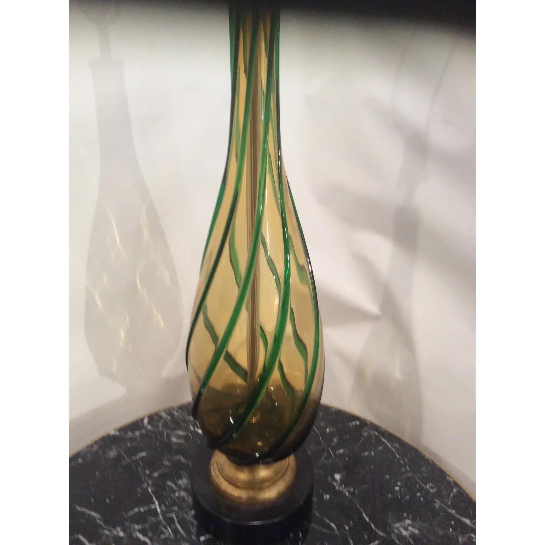 Lámpara de mesa vintage de cristal de Murano en Bueno estado para la venta en Chapel Hill, NC
