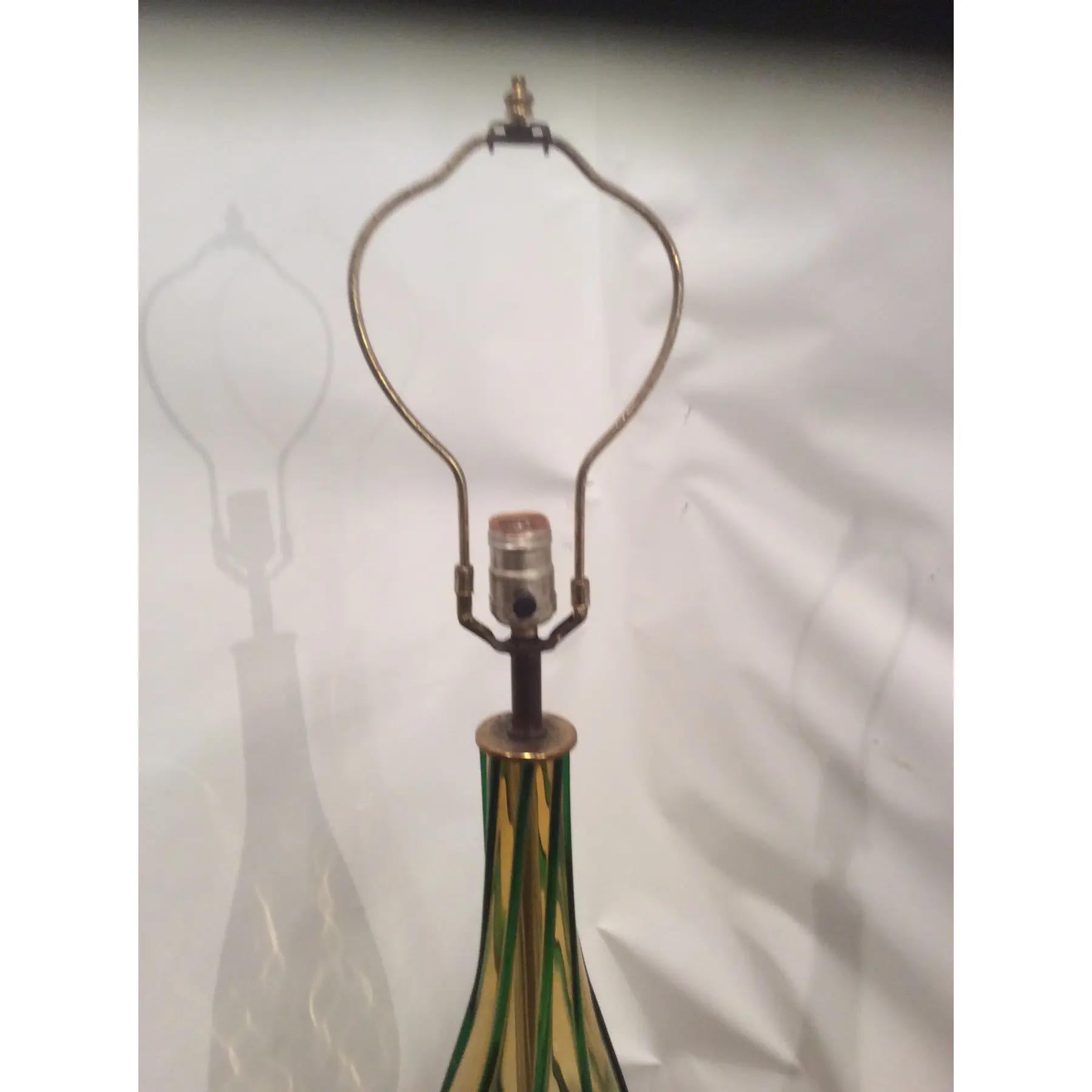 Lámpara de mesa vintage de cristal de Murano siglo XX en venta