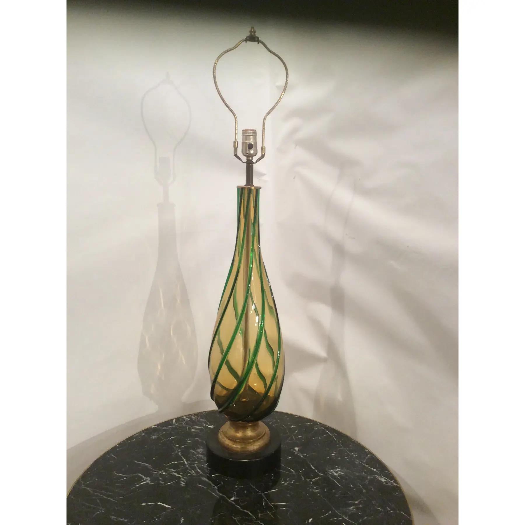Lámpara de mesa vintage de cristal de Murano Cristal de Murano en venta