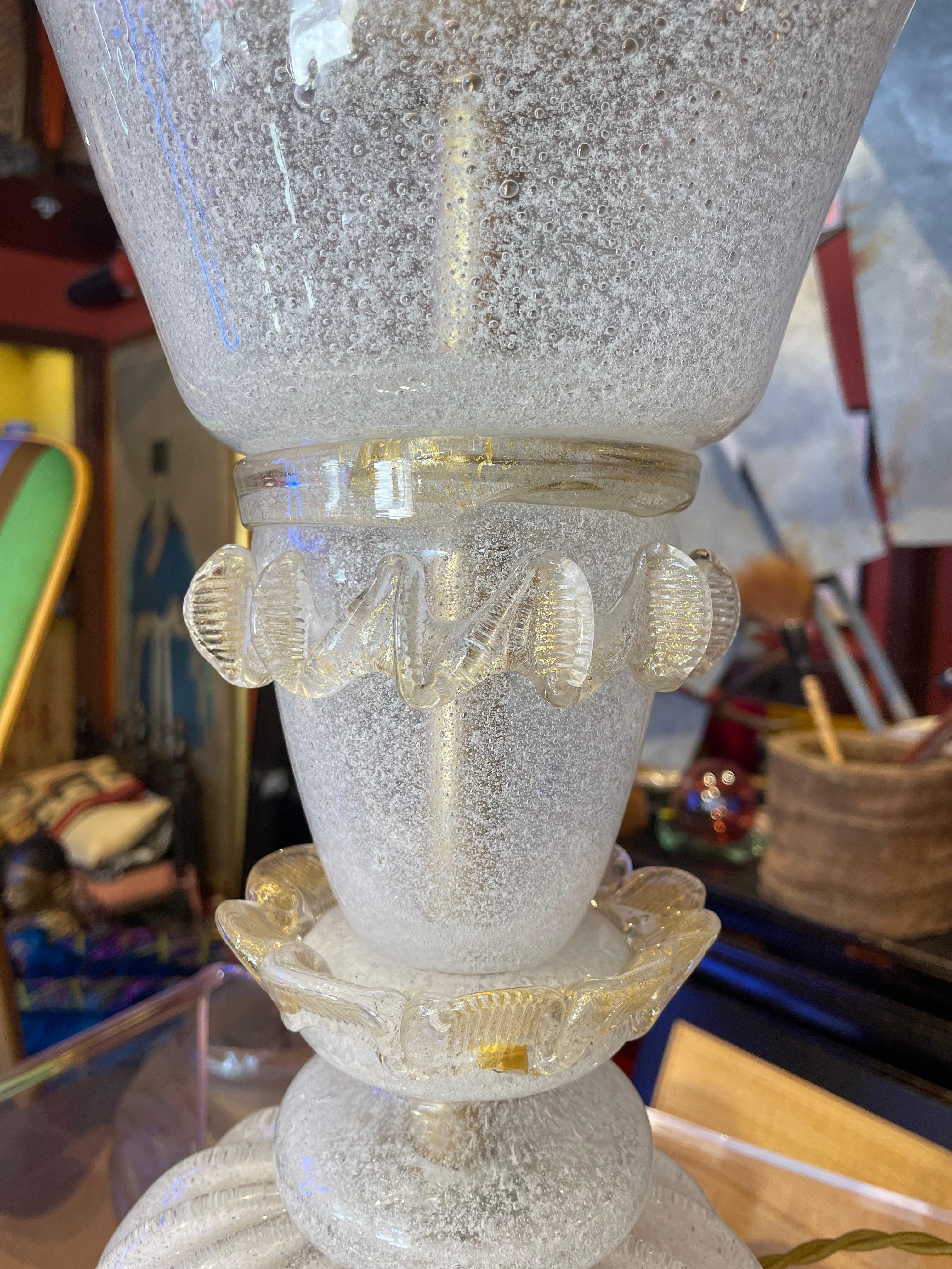 Vintage Murano Glass Table Lamp For Sale 2