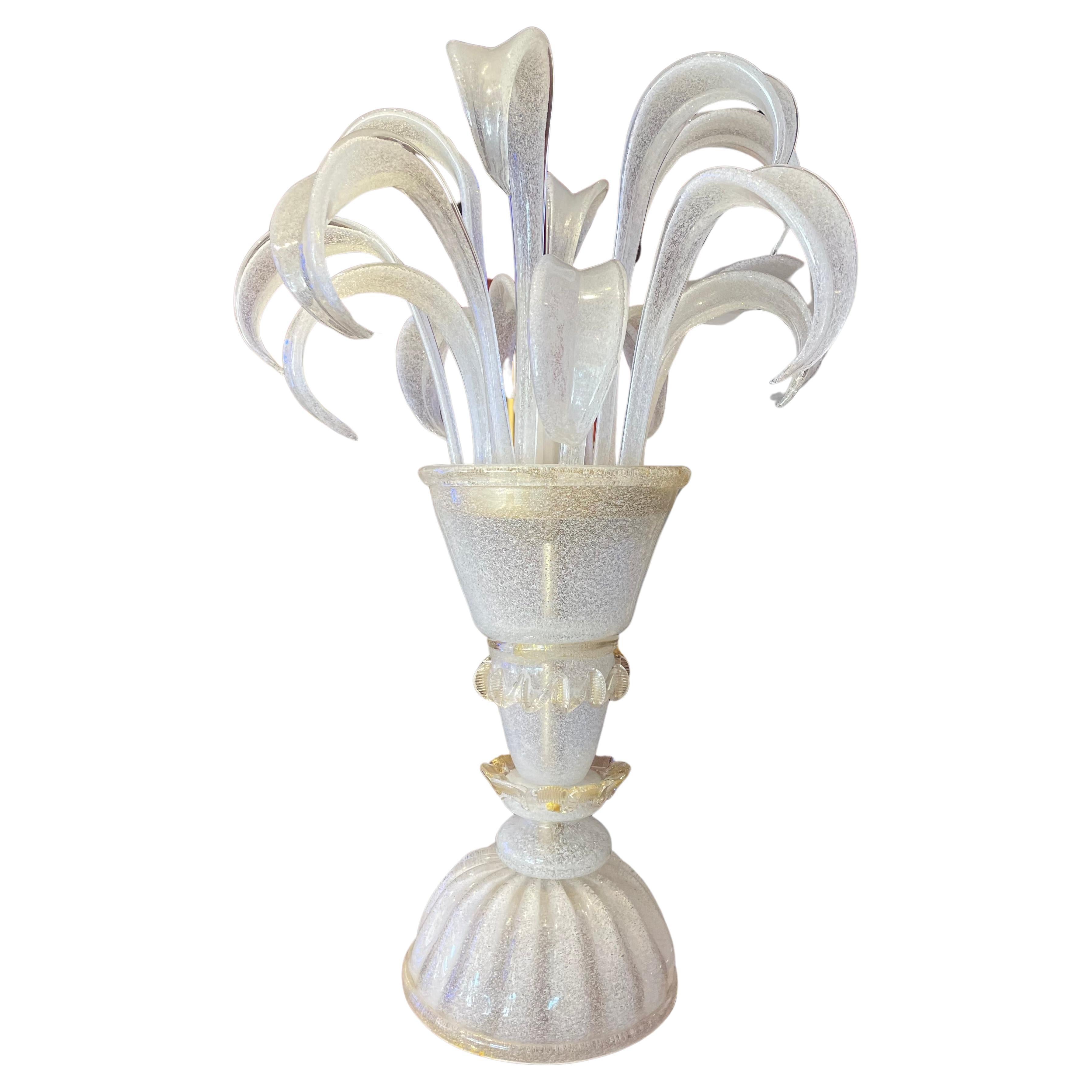 Lampe de table vintage en verre de Murano en vente