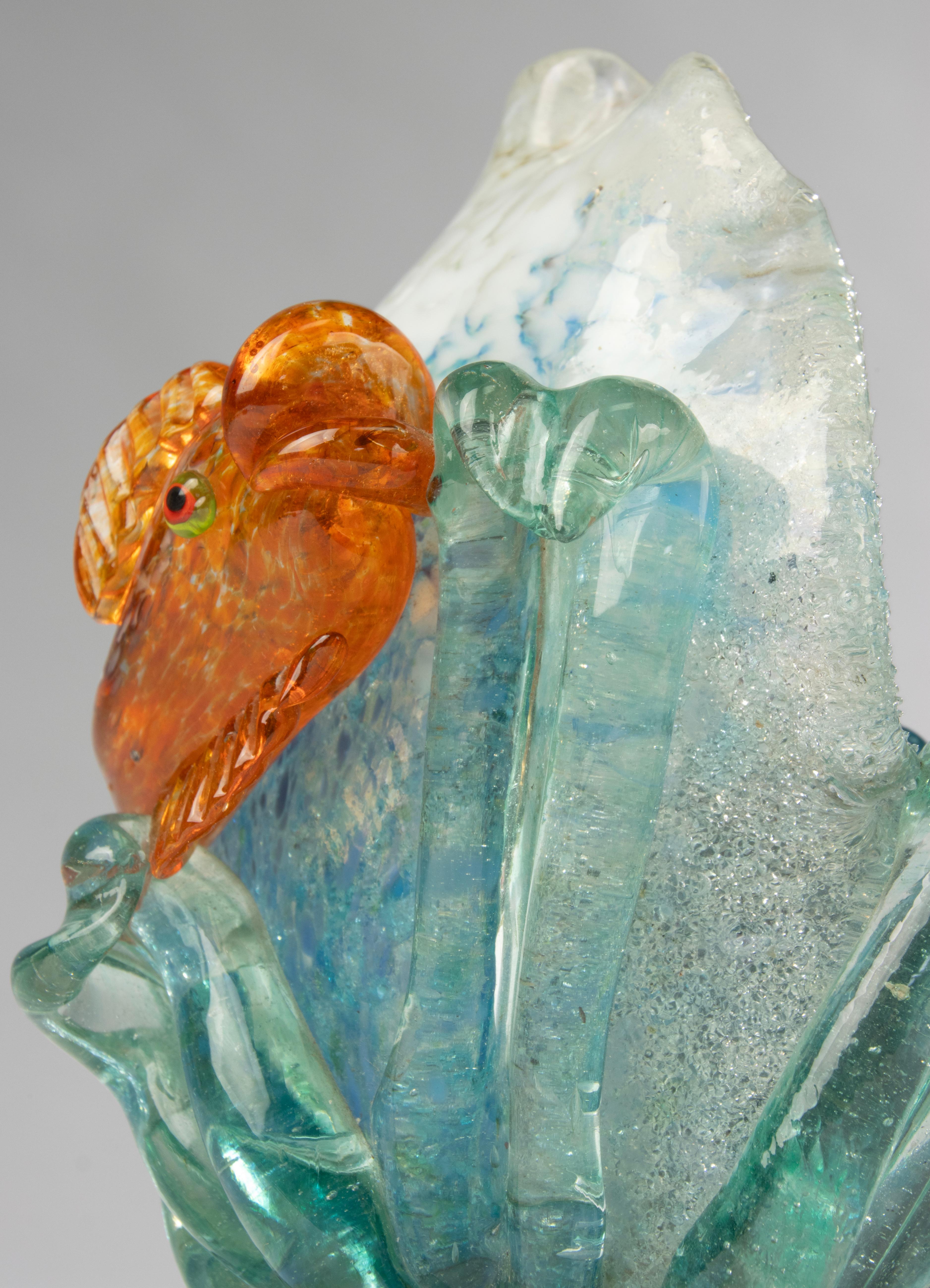 Lampe de bureau vintage en verre de Murano - poisson doré - années 1960 Bon état - En vente à Casteren, Noord-Brabant