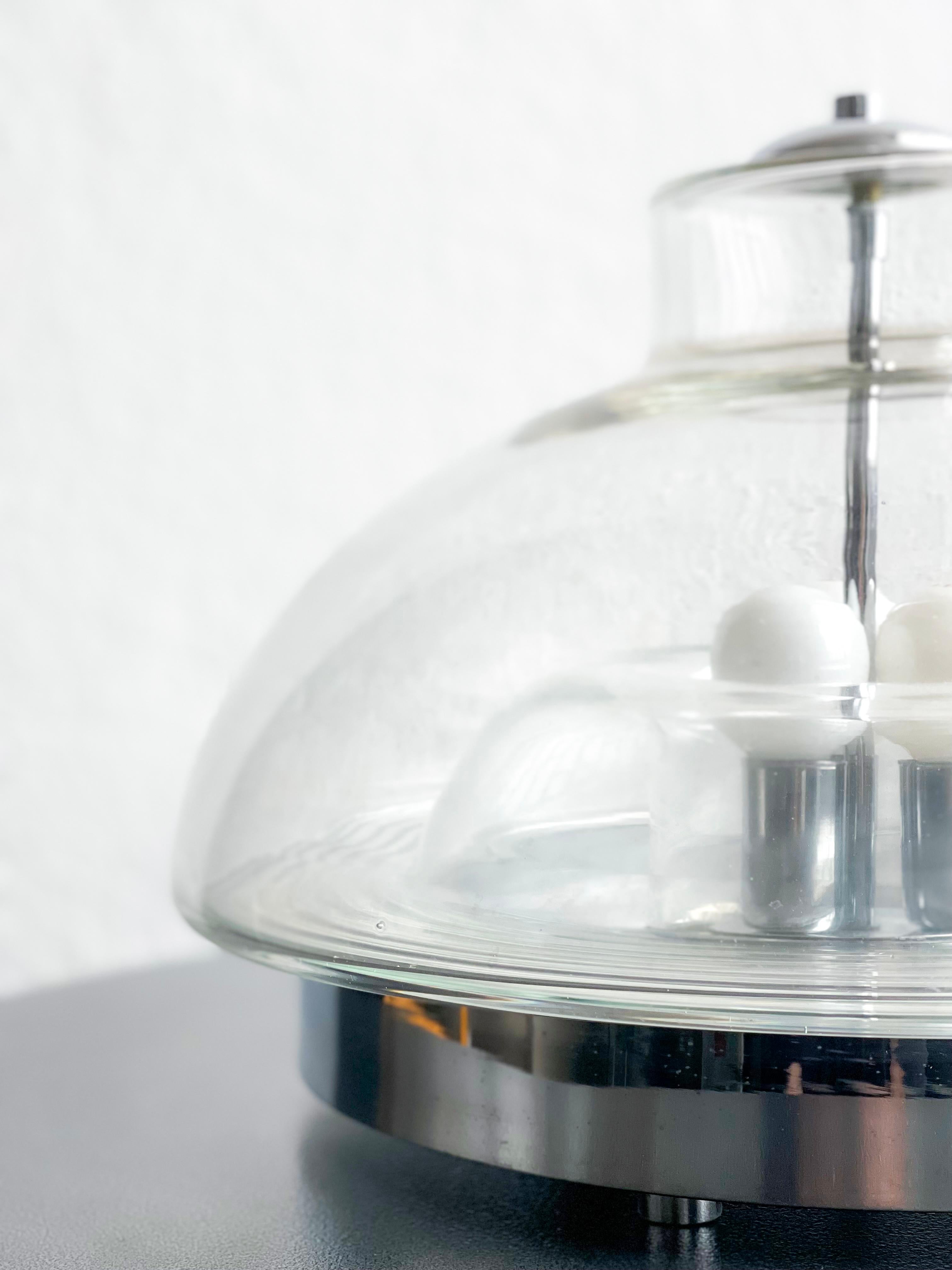 italien Lampe de bureau vintage en verre de Murano, époque de l'ère spatiale, style Nason Mazzega en vente