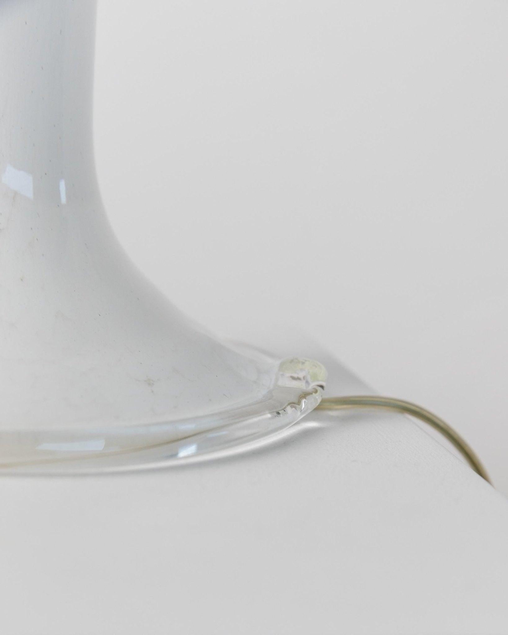 Lampe de table vintage en verre de Murano - métal Zig Zag et abat-jour en soie texturée, Italie années 80 en vente 3