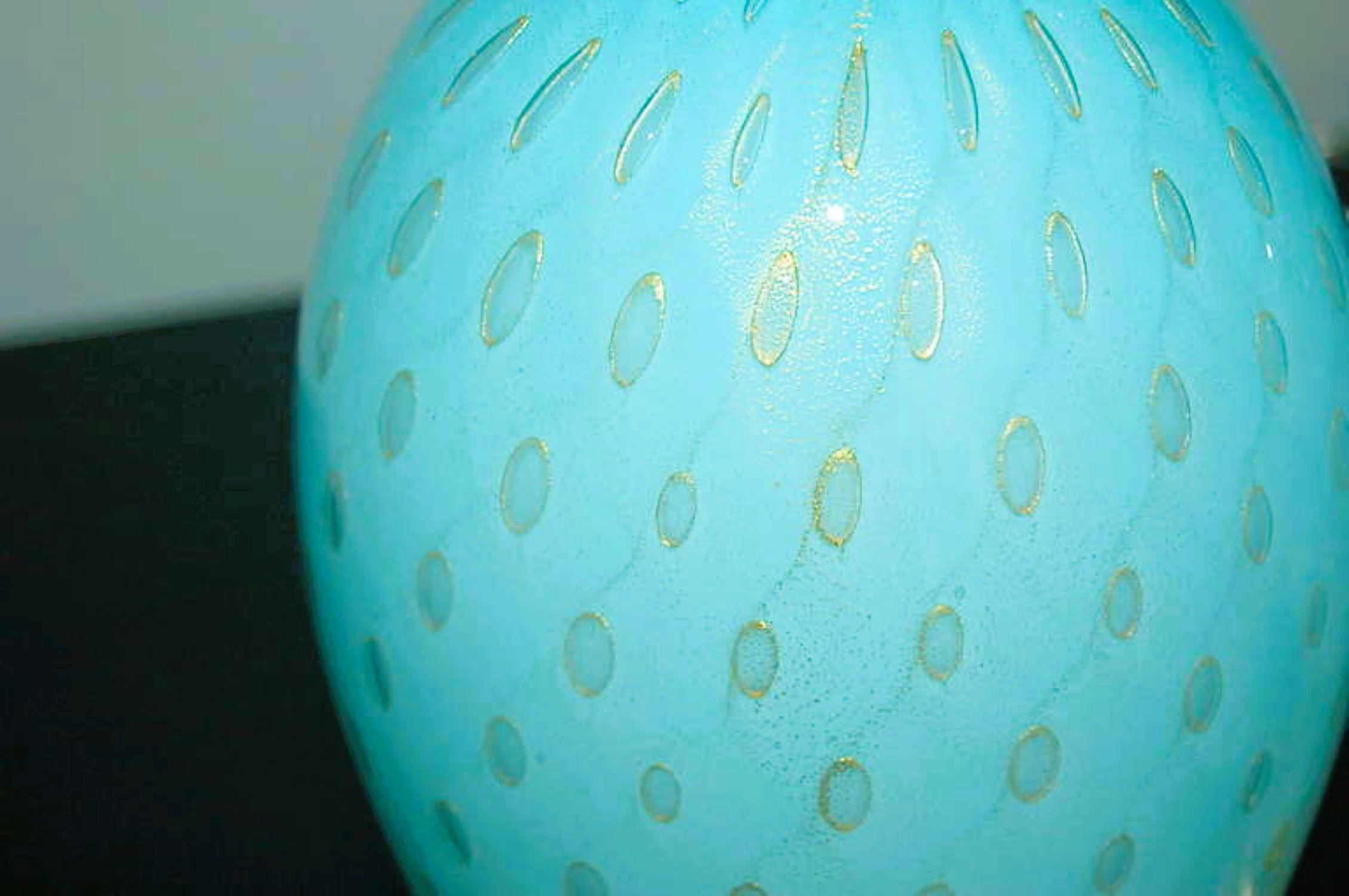 Italian Vintage Murano Glass Table Lamps Blue For Sale