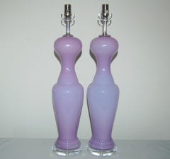 Vintage Murano Glass Table Lamps of Lavender