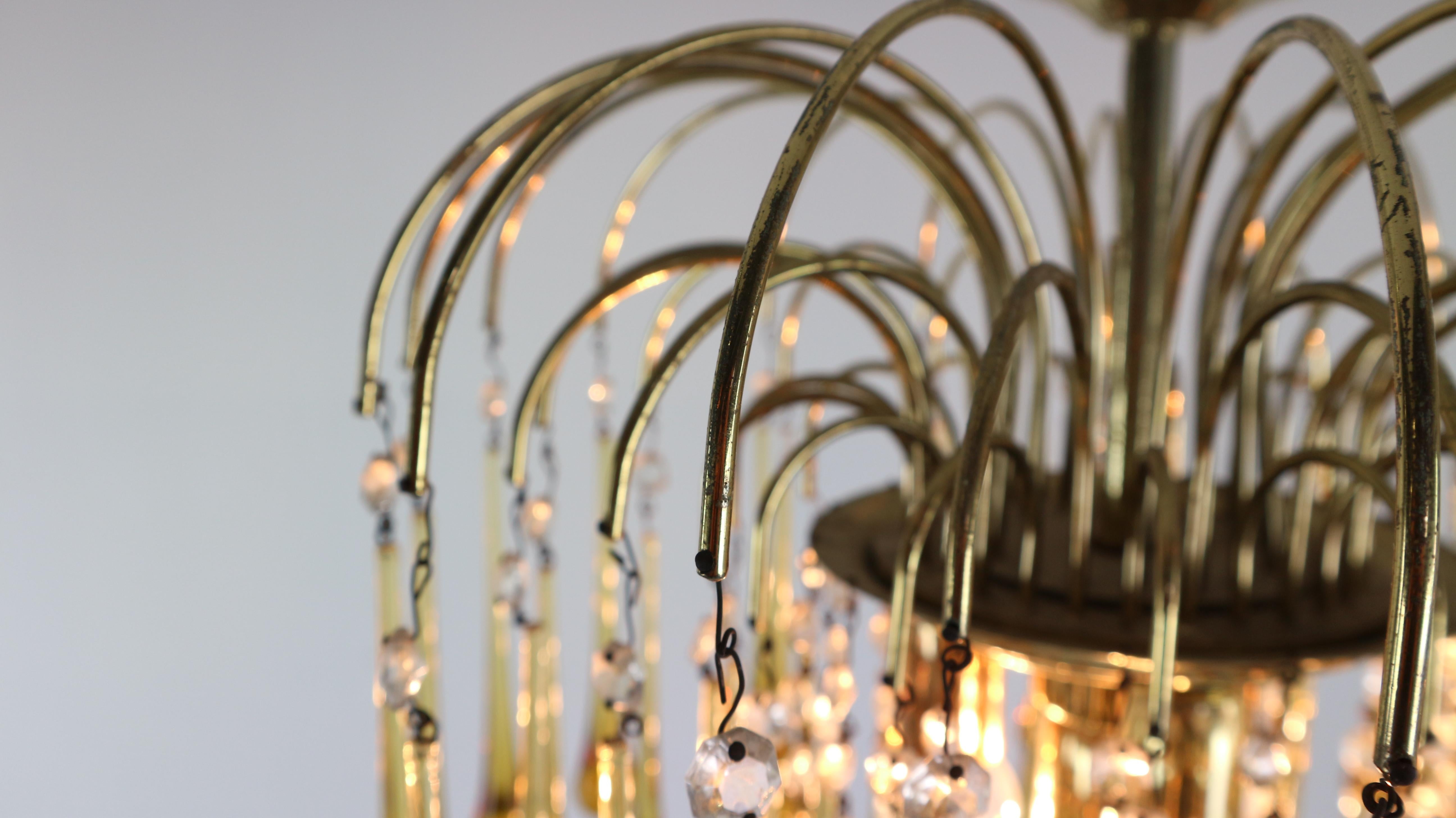 Vintage Murano Glass, Tear Drop Chandelier by Paolo Vanini, 1960, Italy 1