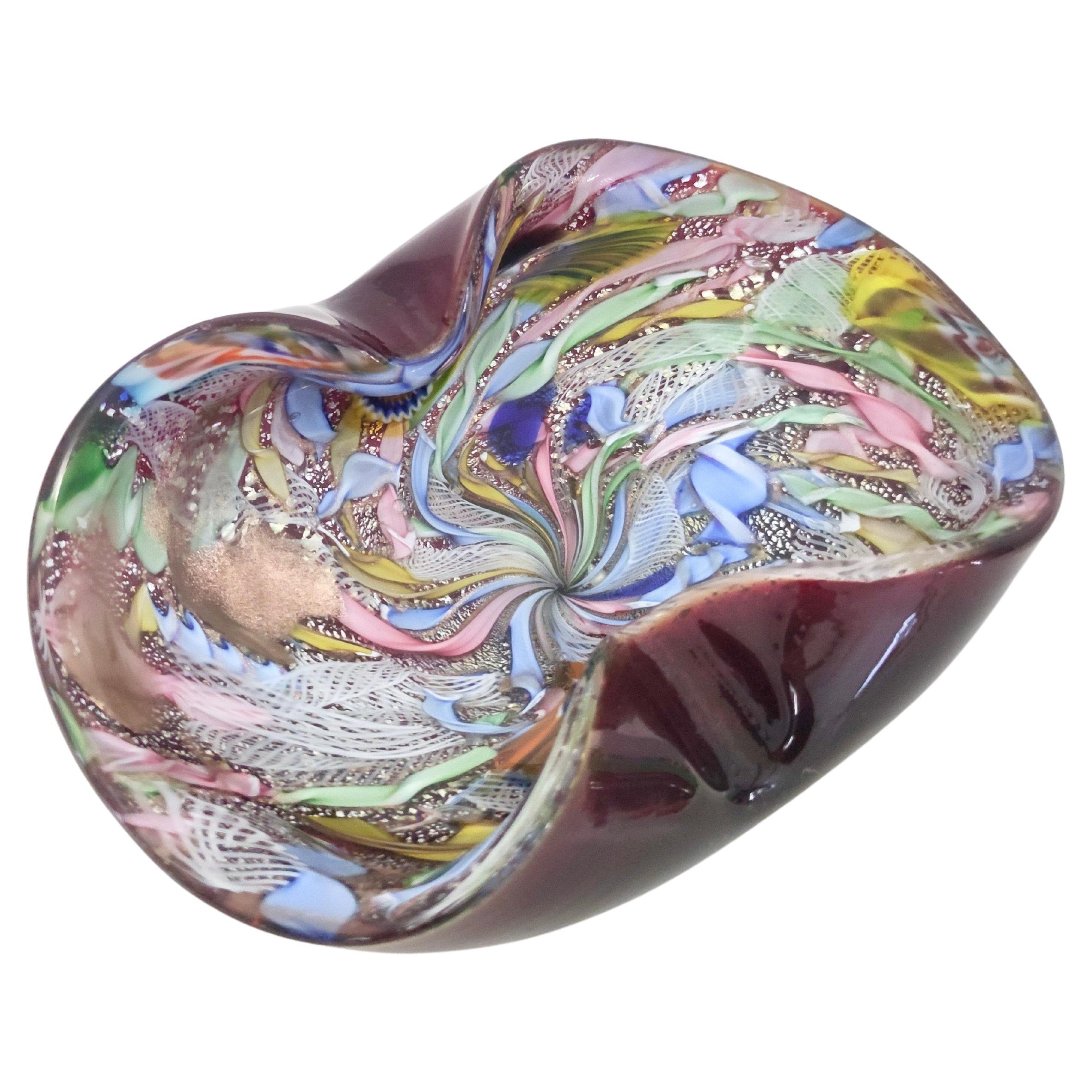 Cenicero / Vide-Poche vintage de cristal de Murano "Tutti Frutti" de Giulio Radi para Avem