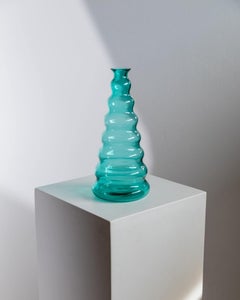 Vintage Murano Glass Vase by Enrico Coveri Wavy Bubble Shape, Italy, 1980s