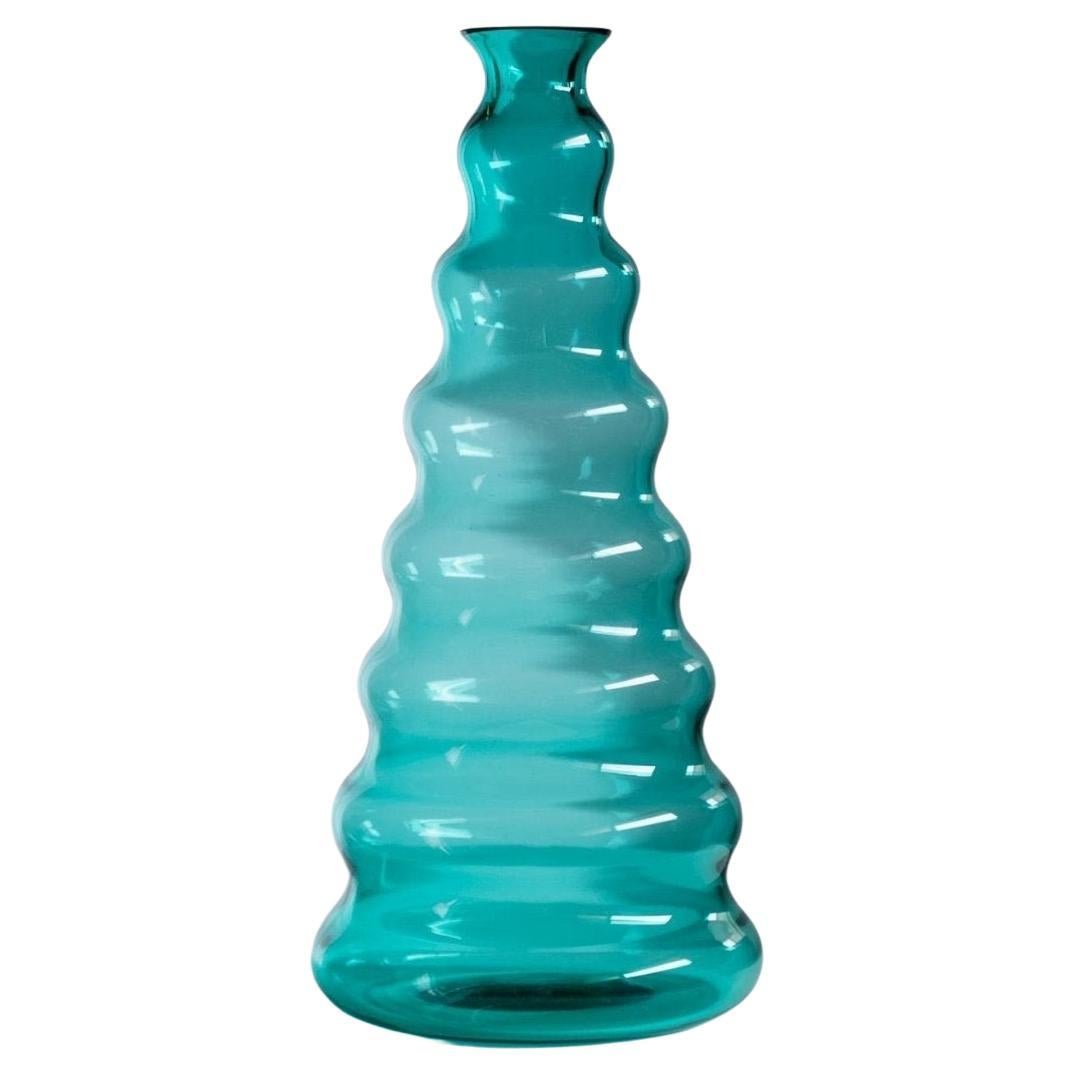 Vaso in vetro di Murano vintage di Enrico Coveri a forma di bolla ondulata, Italia, anni
80