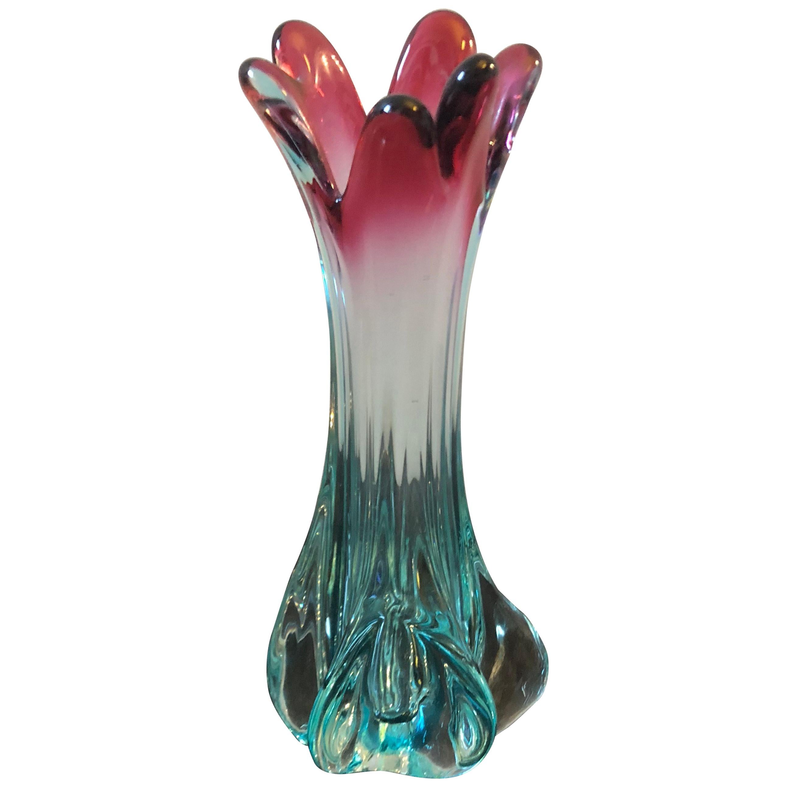 Vintage Murano Glass Vase, circa 1970