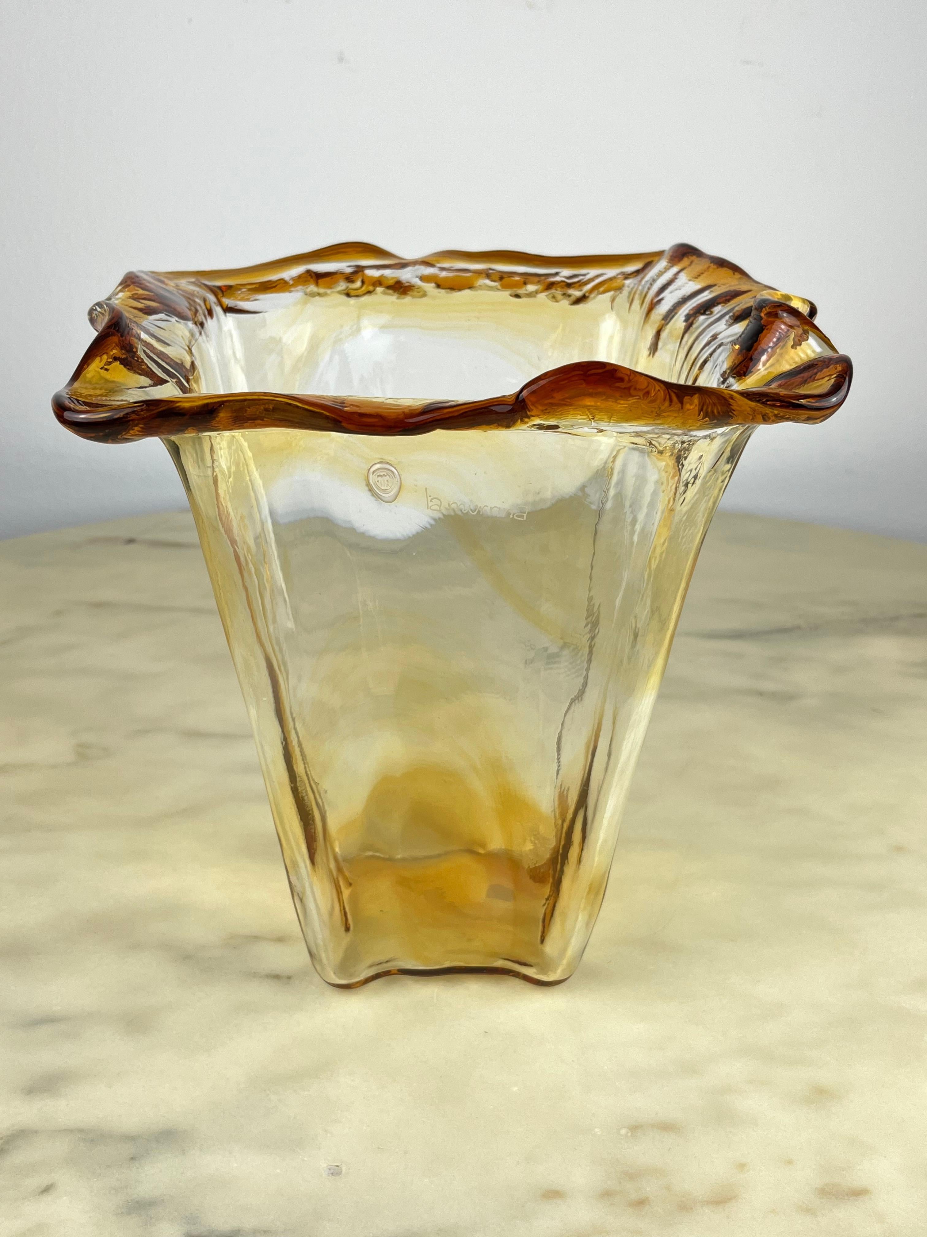 Vintage Murano glass vase, La Murrina, Italy, 1980s
Found in a noble apartment. Stamped and engraved 