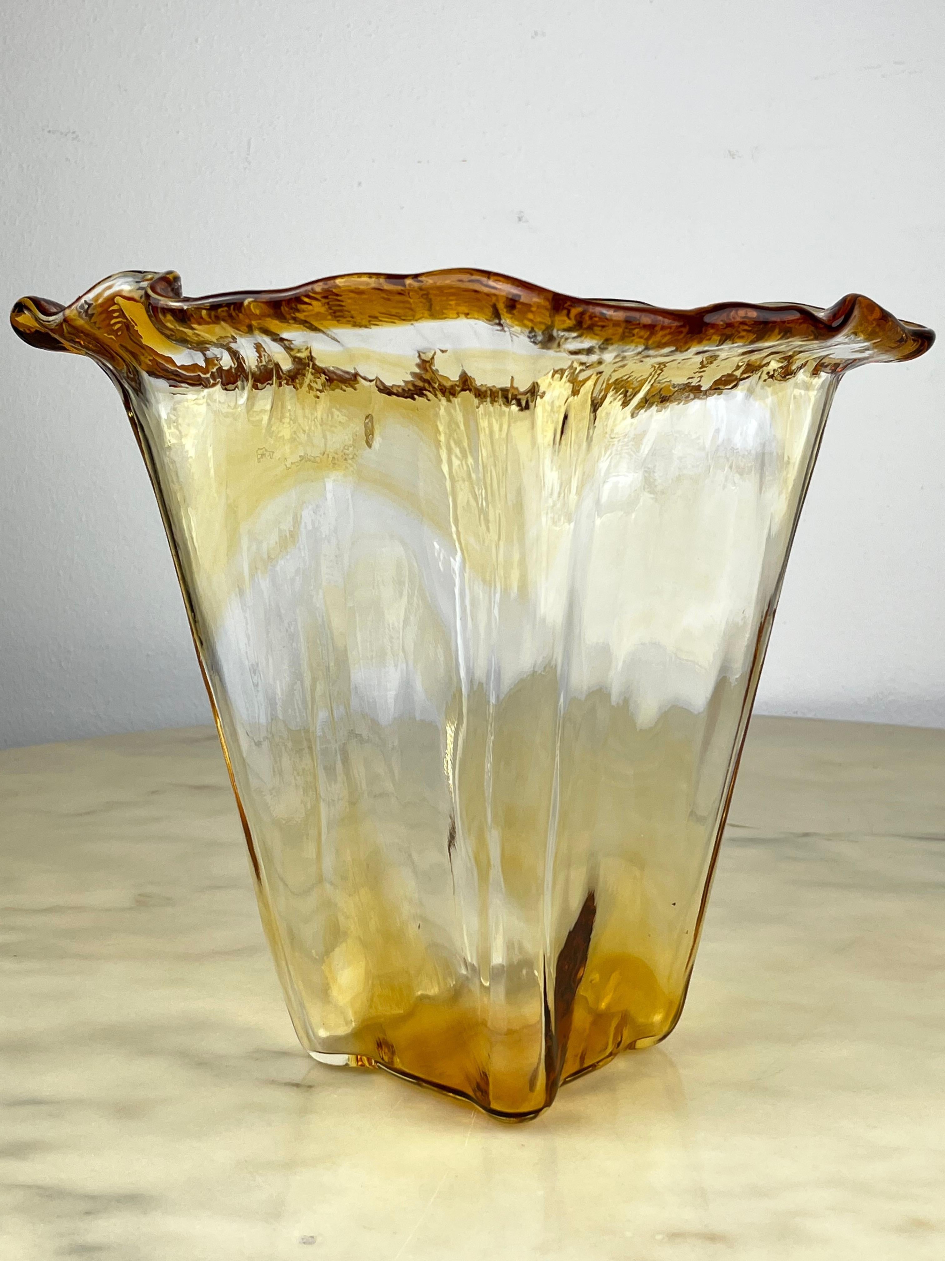 Late 20th Century Vintage Murano Glass Vase, La Murrina, Italy, 1980s