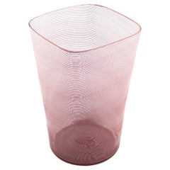 Vintage Murano Glass Vase "Mezza Filigrana" by Carlo Scarpa for Venini, Italy