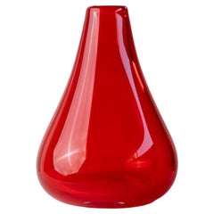 Vaso in vetro di Murano rosso - rosso vivo, cattura-sguardi Italia anni 
70