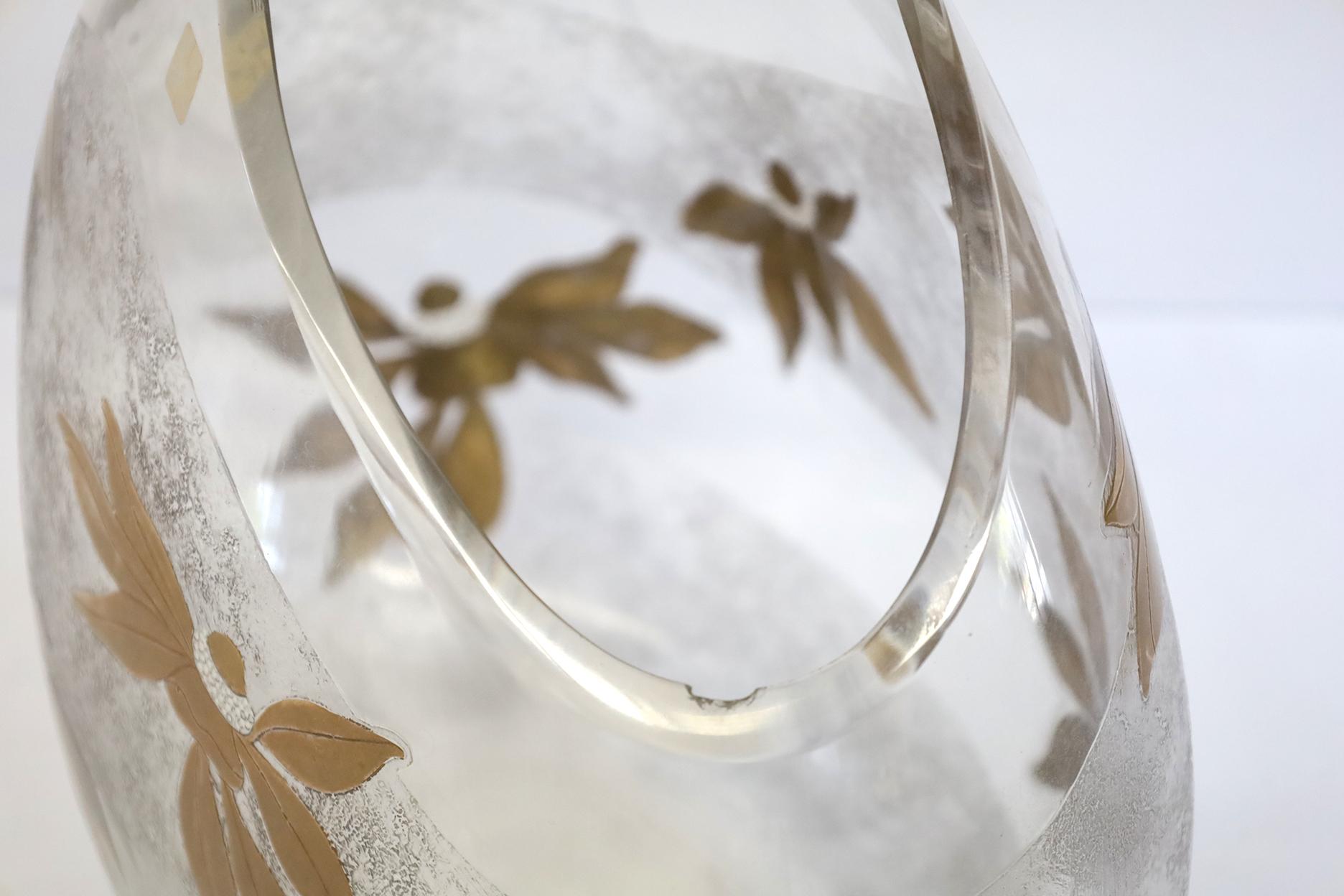 Vintage Murano Glass Vase Signed Burber For Sale 3