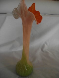 Vintage Murano Glass Vase, Murano Glass "Jack in the Pulpit" Vase