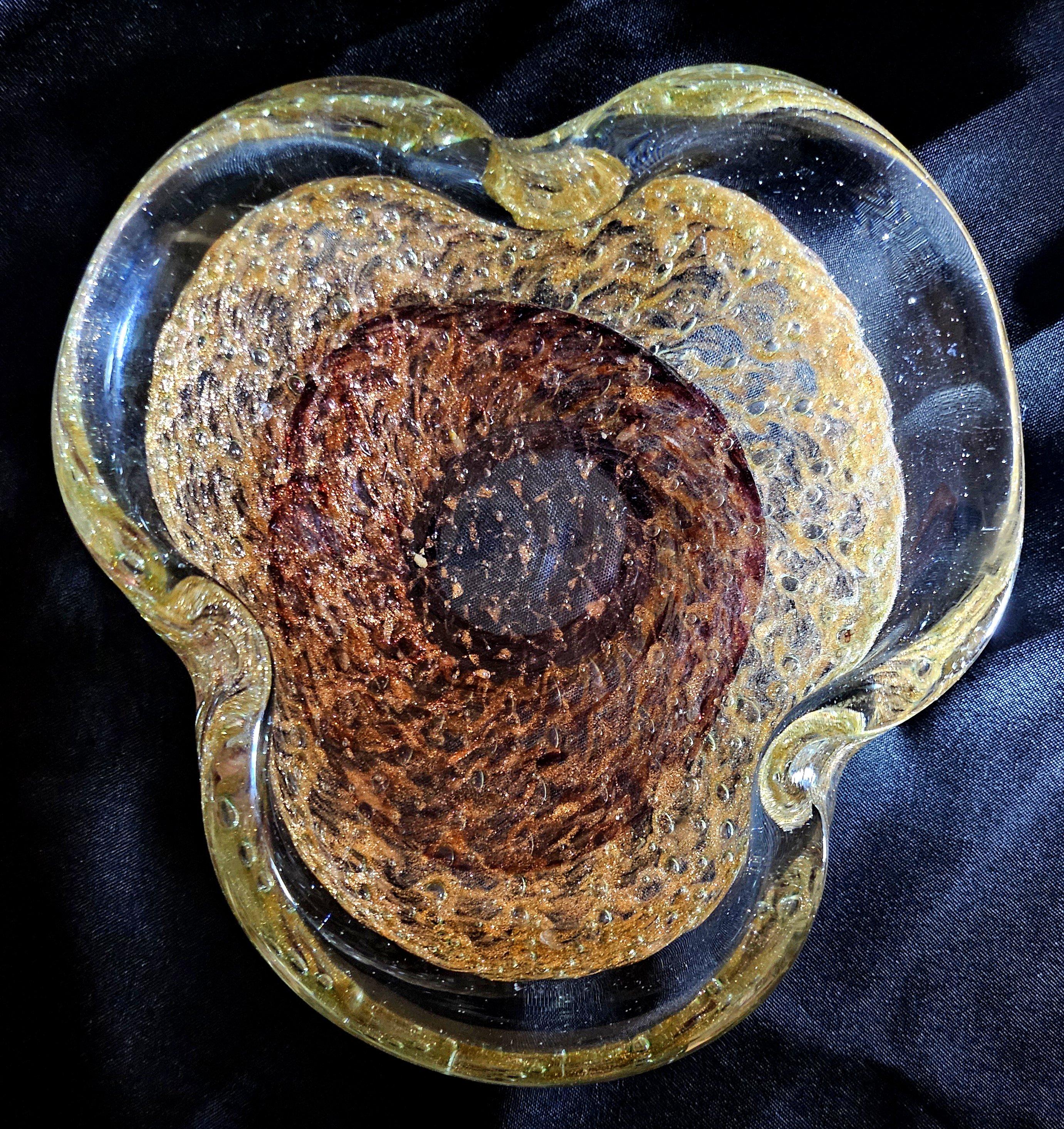 Verre Vide-Poche MCM Murano, Bullicante & Aventurine - VENTE DE LIQUIDATION en vente