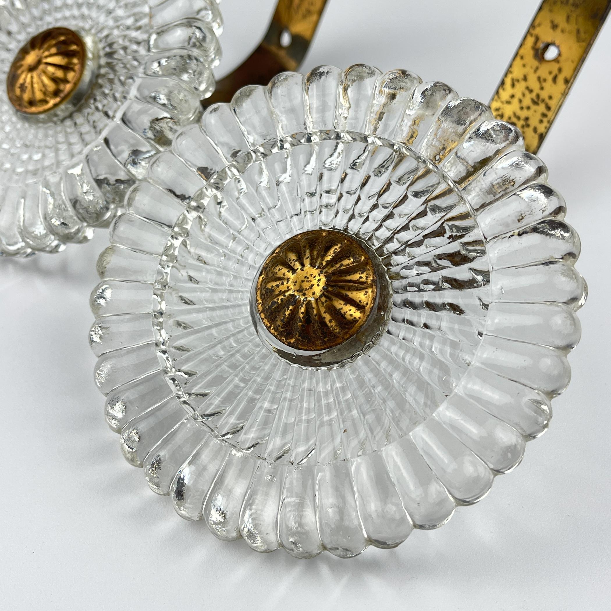 Percheros de pared vintage de cristal de Murano, Juego de 4, Italia años 40 5