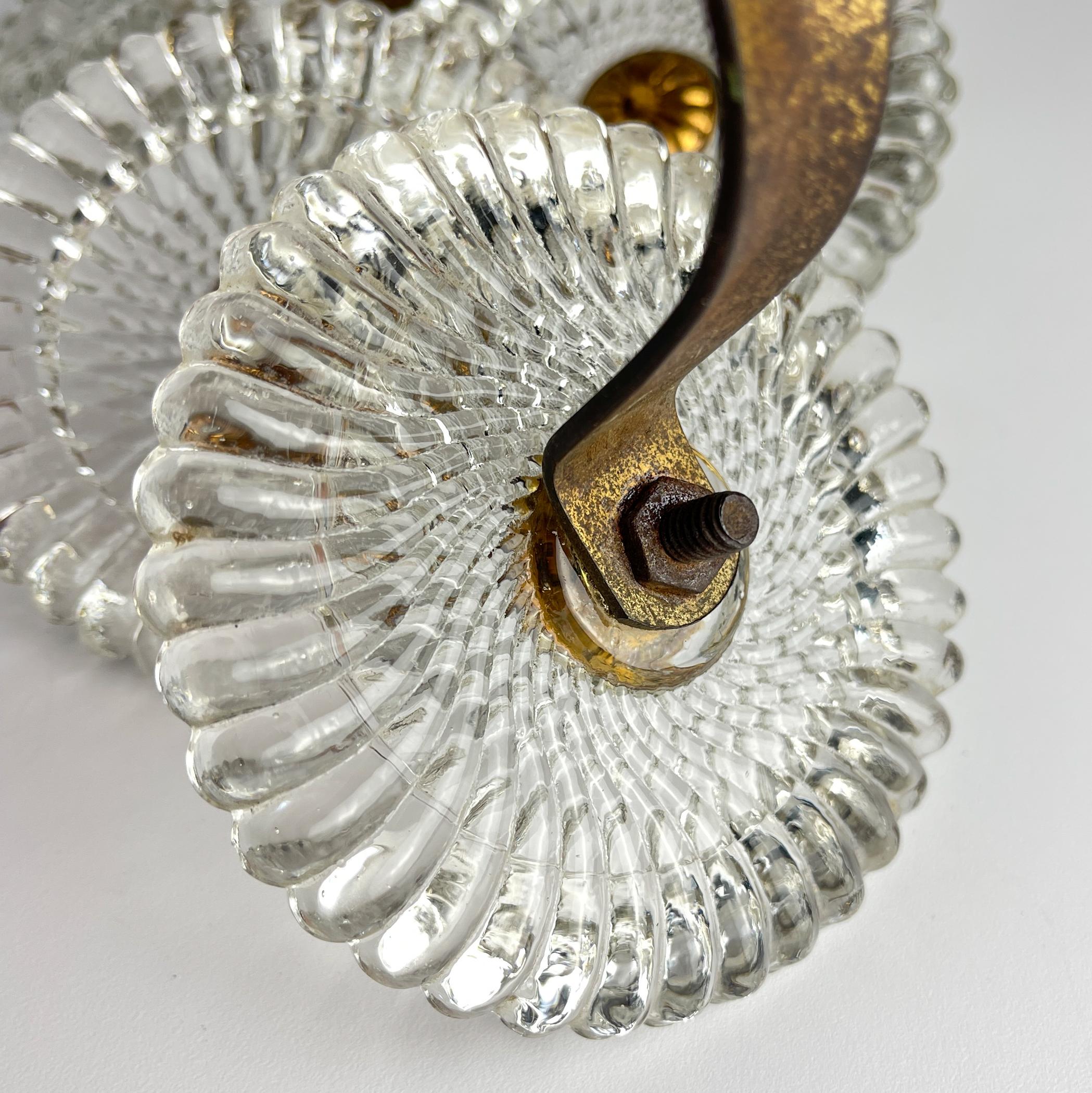 Percheros de pared vintage de cristal de Murano, Juego de 4, Italia años 40 1